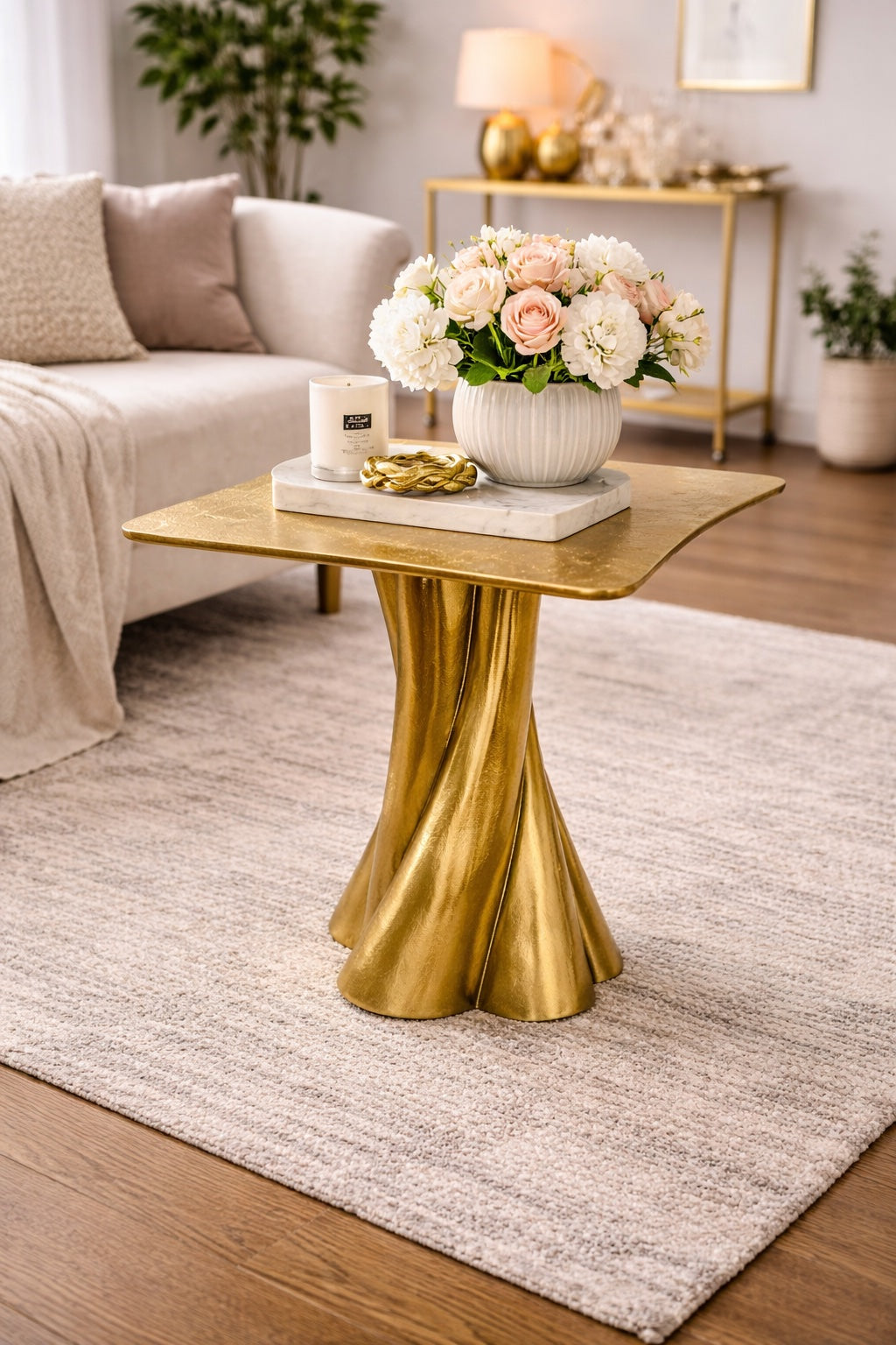 Helix Gold Accent Table