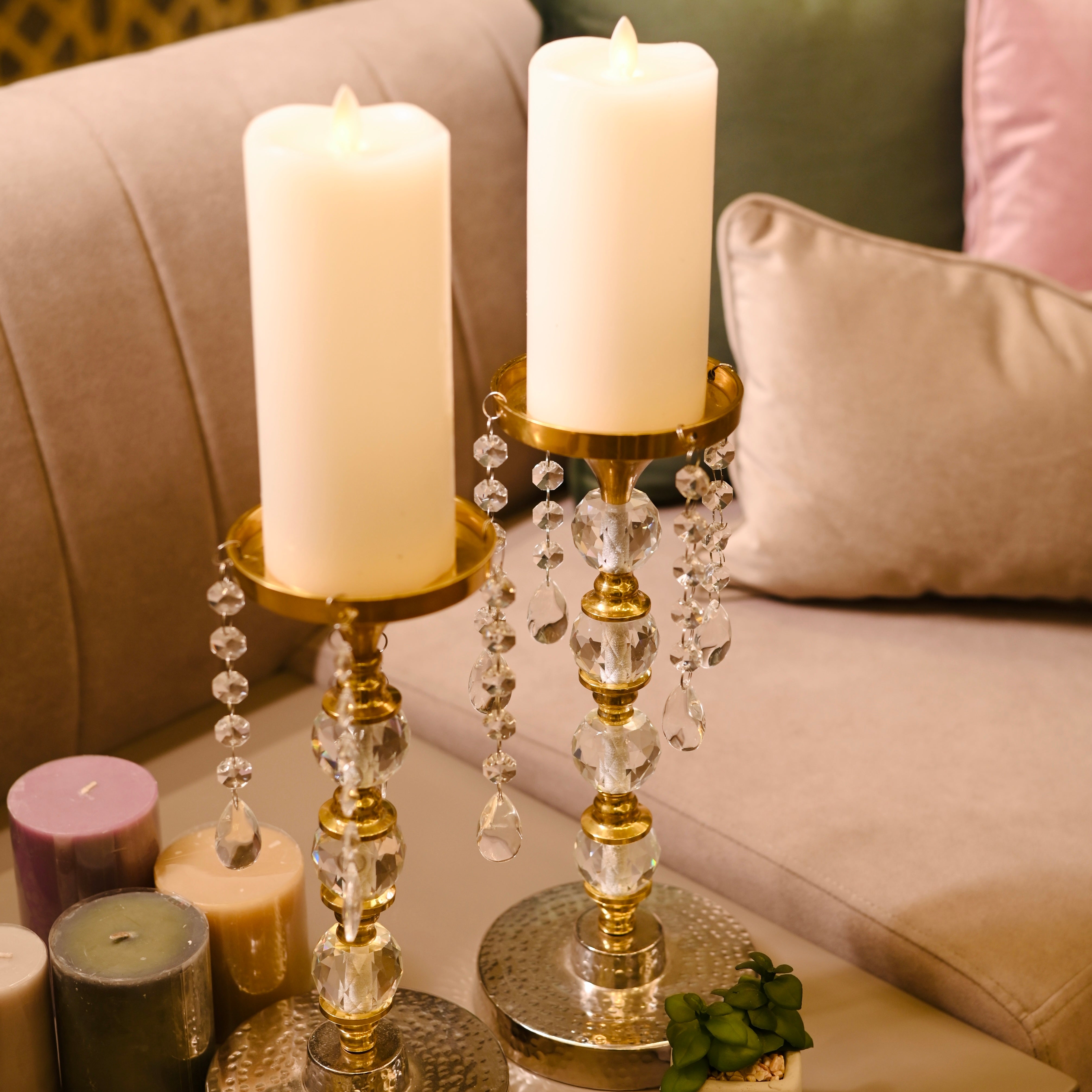 Noori Crystal Drop Candle Holder