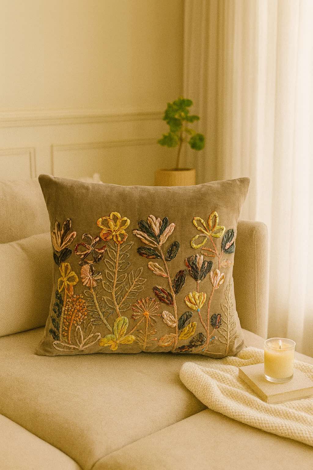 Earthsong Botanical Cushion w/Filler