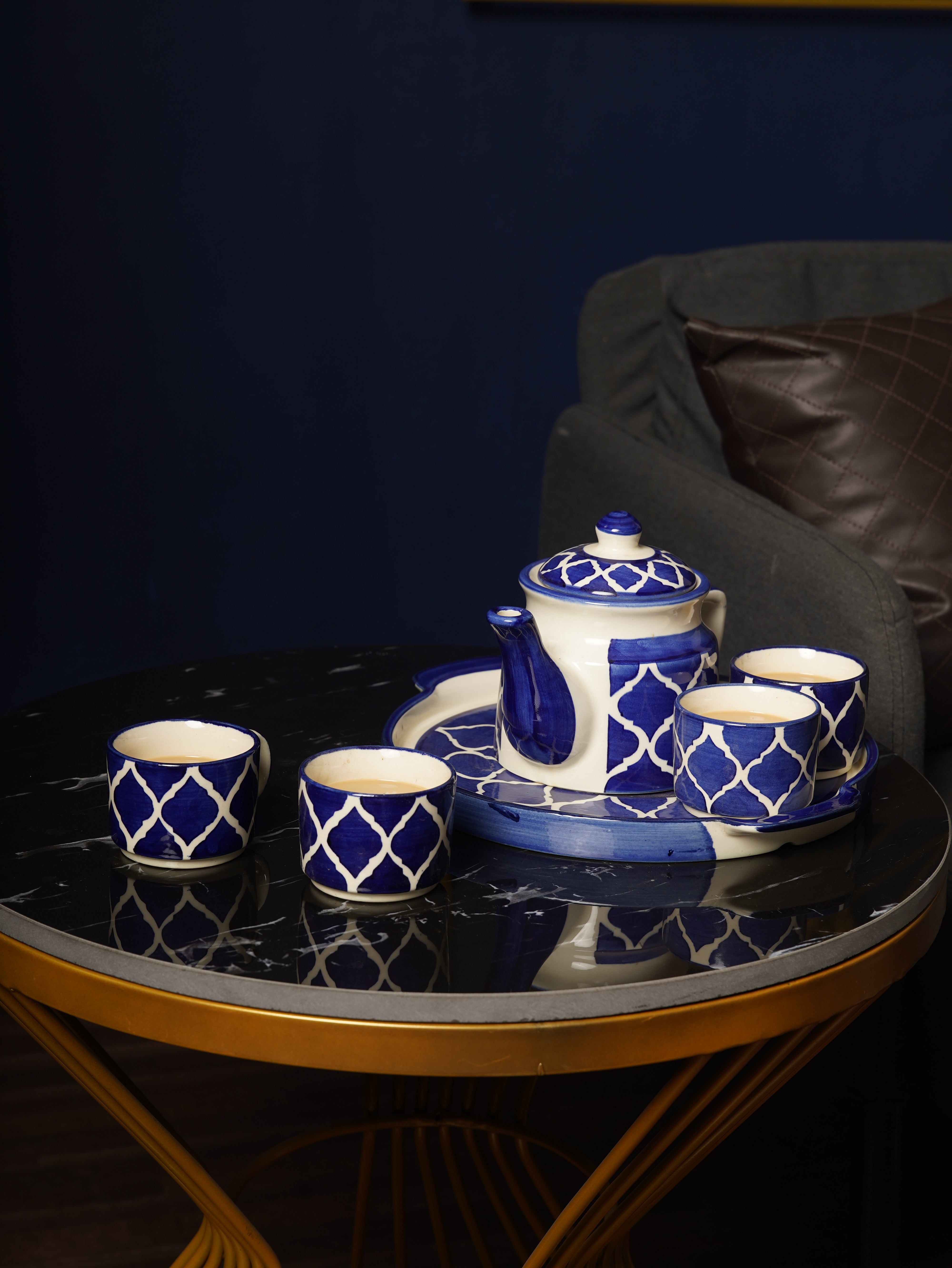 Midnight Blue 6-Piece Tea Set