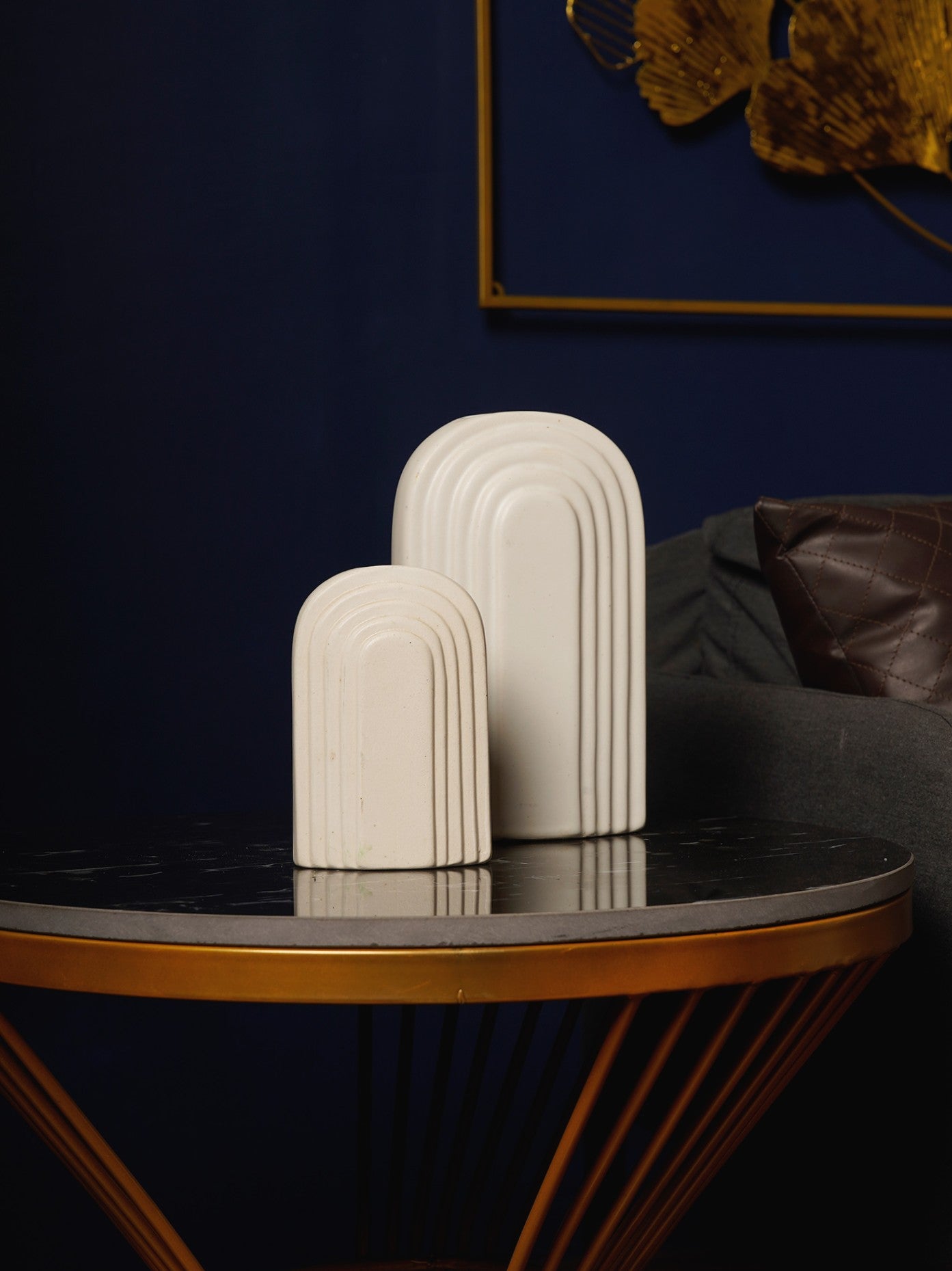 Athens Column Textured Vase Set of 2