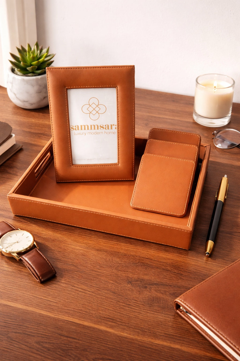 The Saddle Tan Desk Gift Box