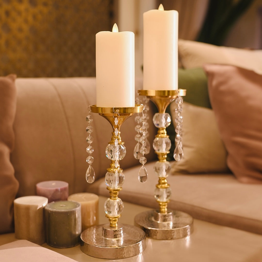 Noori Crystal Drop Candle Holder