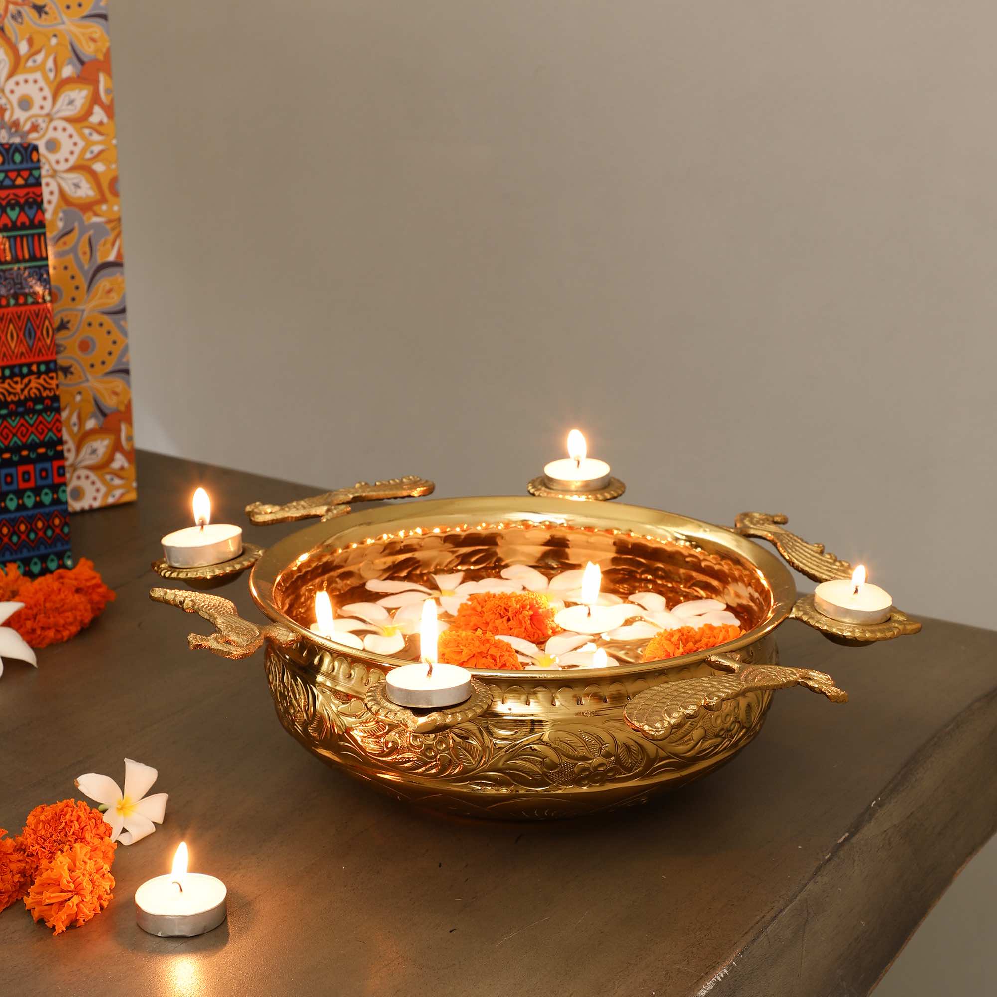 Handcrafted Peacock Urli