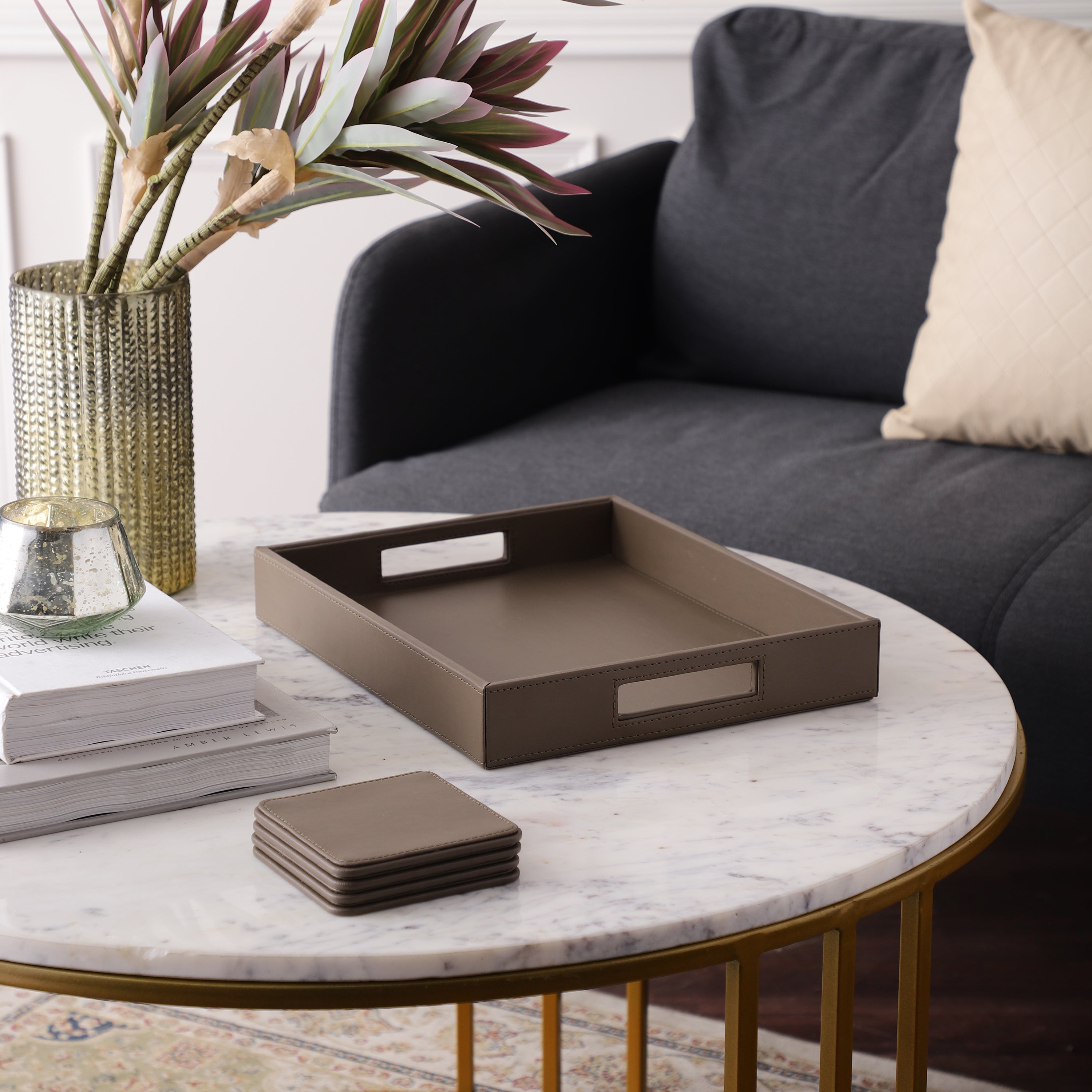 Amaya Tray with 4 Coasters