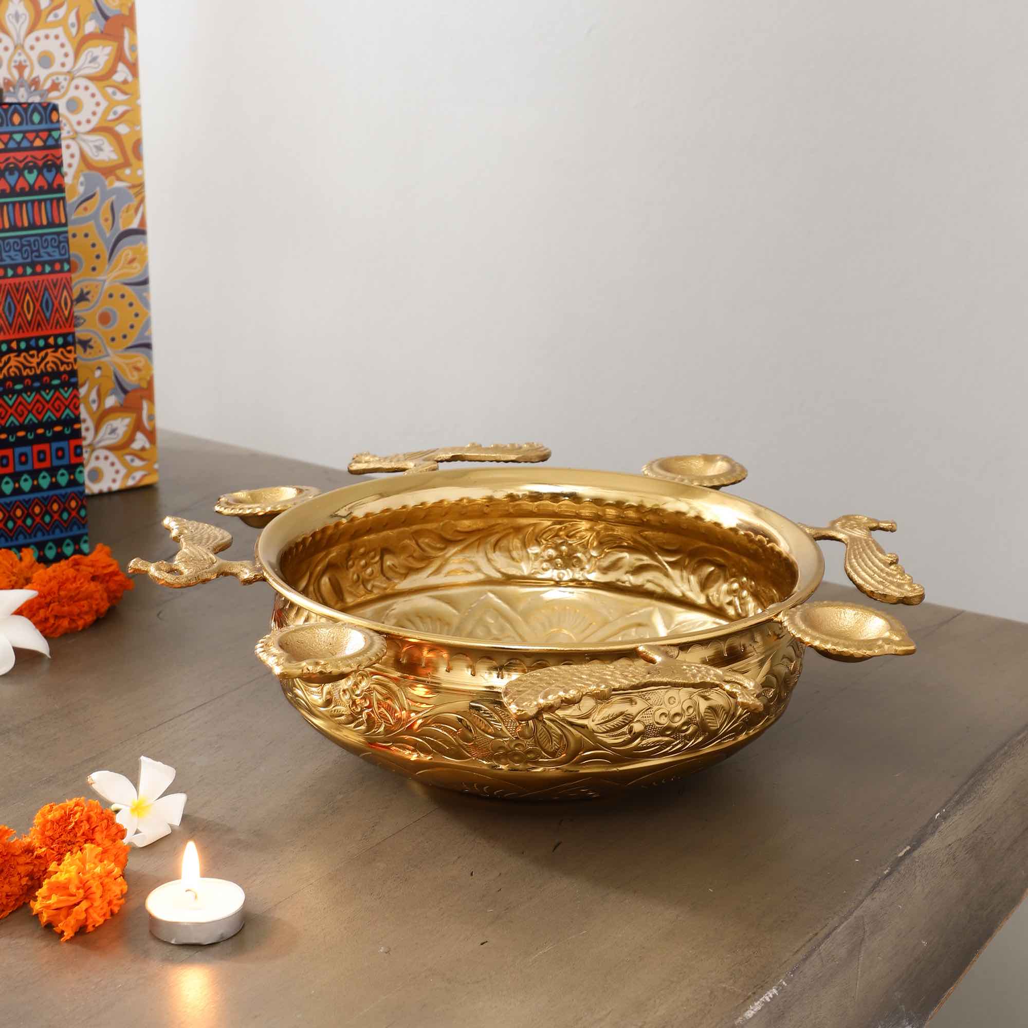 Handcrafted Peacock Urli