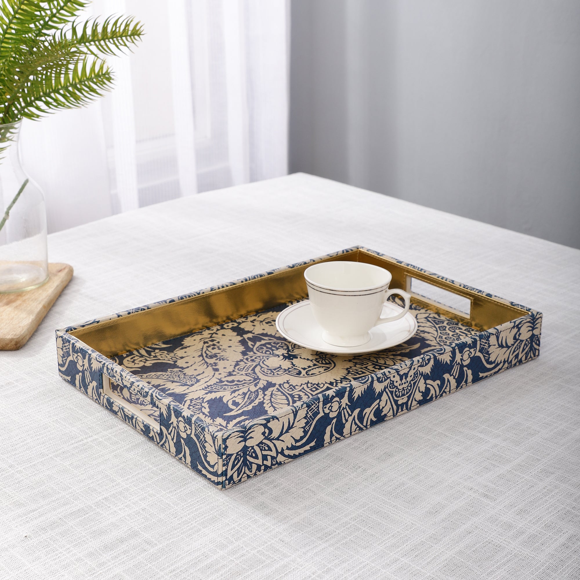 Sage Floral Printed Rectangle Tray