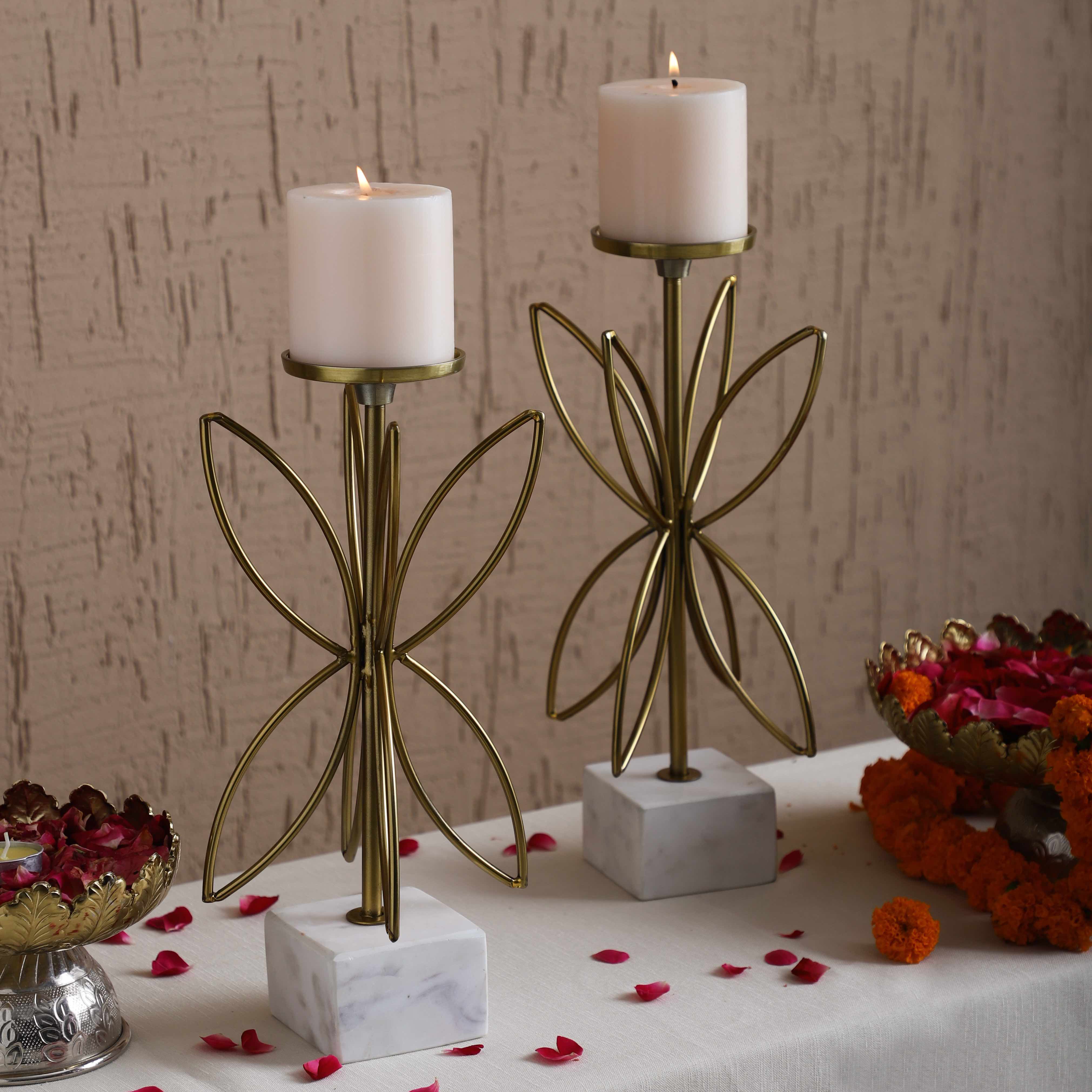 Noor Blossom Candleholder Set of 2