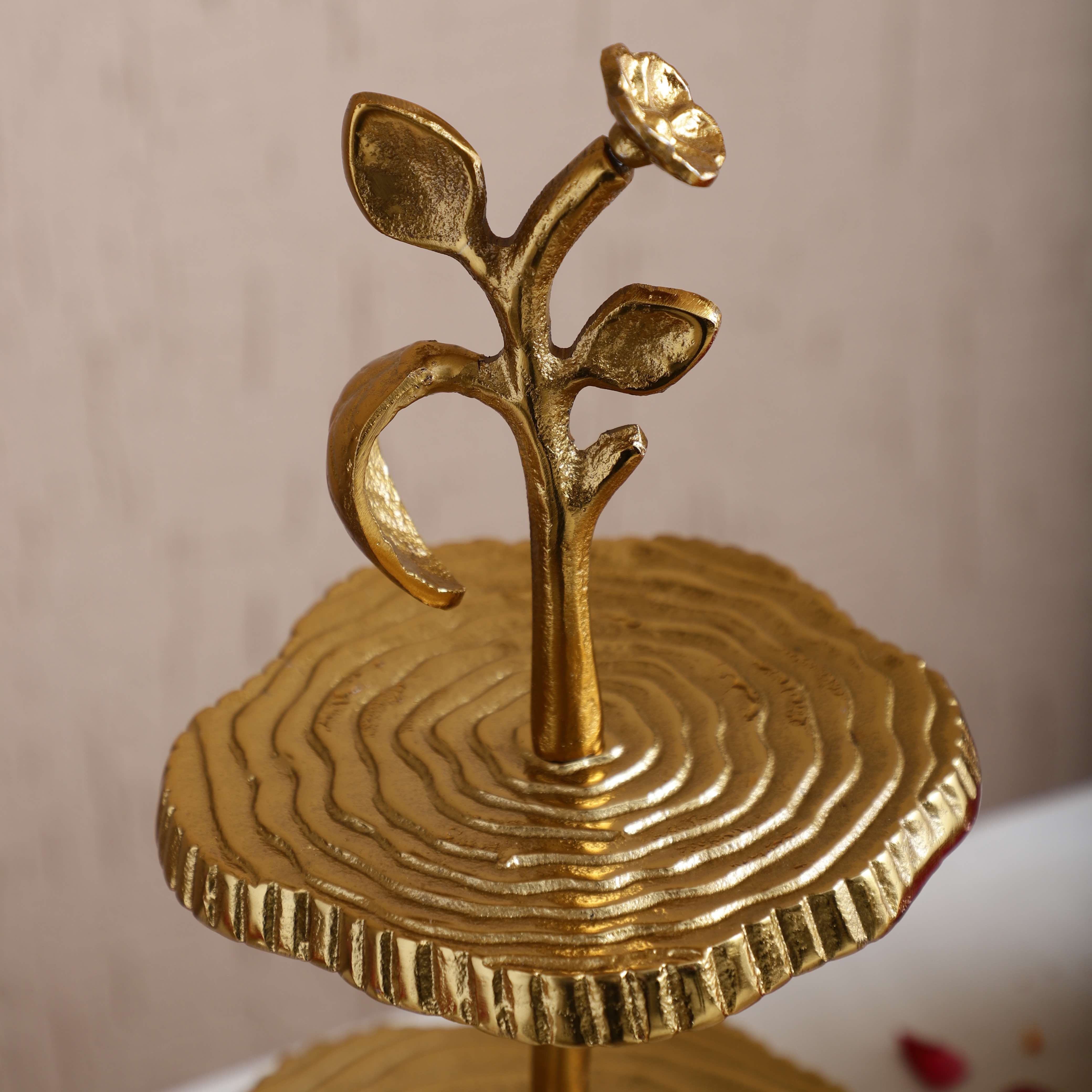 Tree of Grace Gold Two Tier Platter