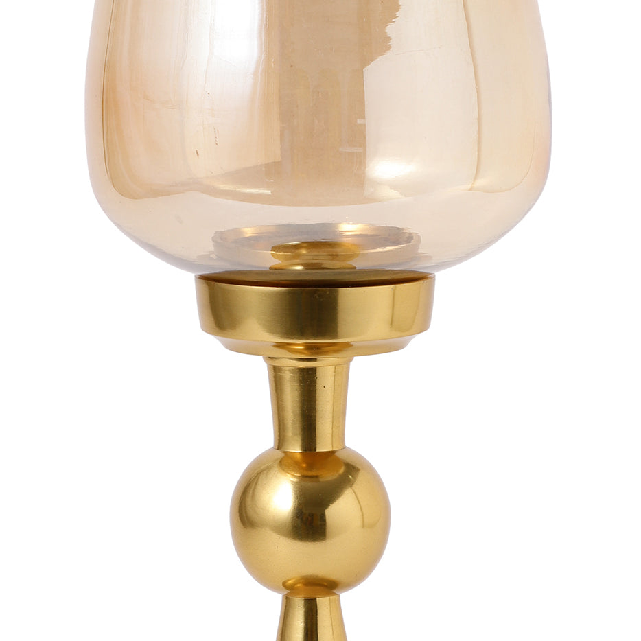 Serene Gold Hurricane Candlestand