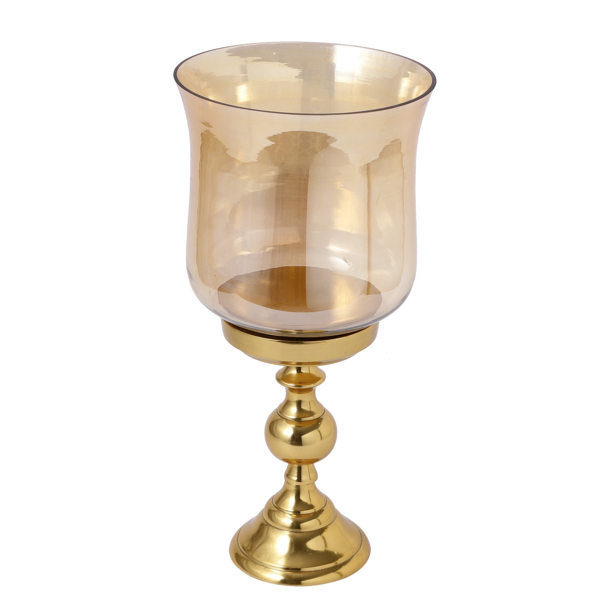 Luminous Gold Hurricane Candlestand