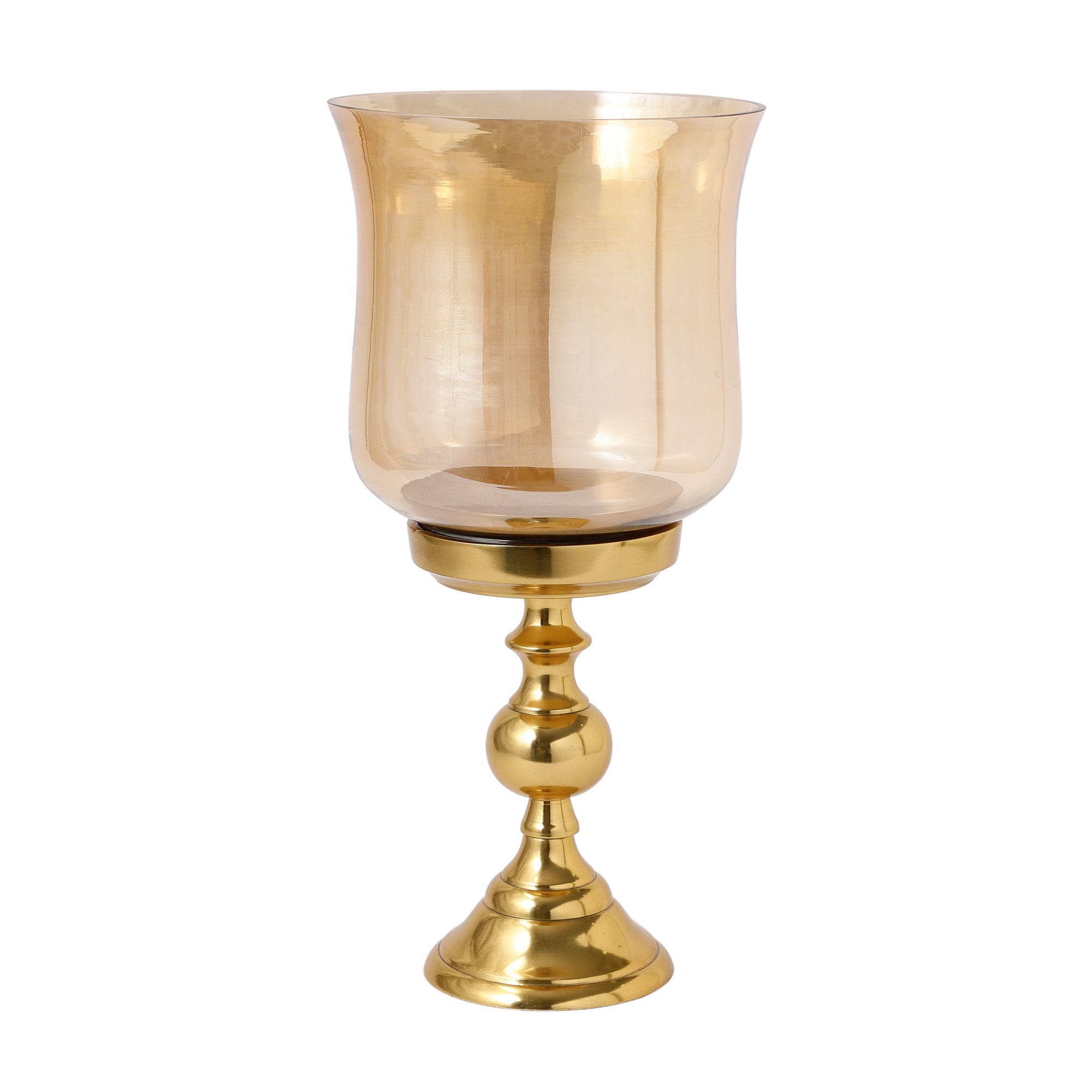 Luminous Gold Hurricane Candlestand