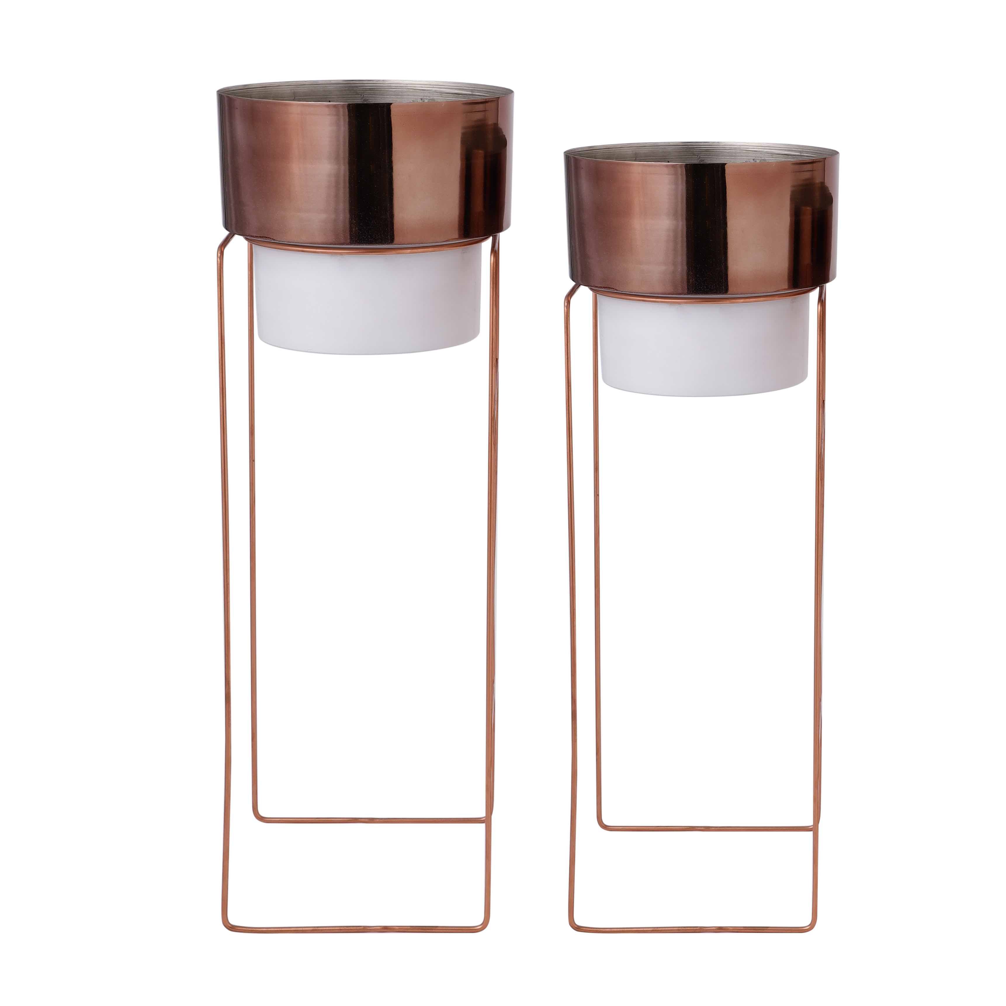 Evelyn Rose Gold & White Planters Set of 2