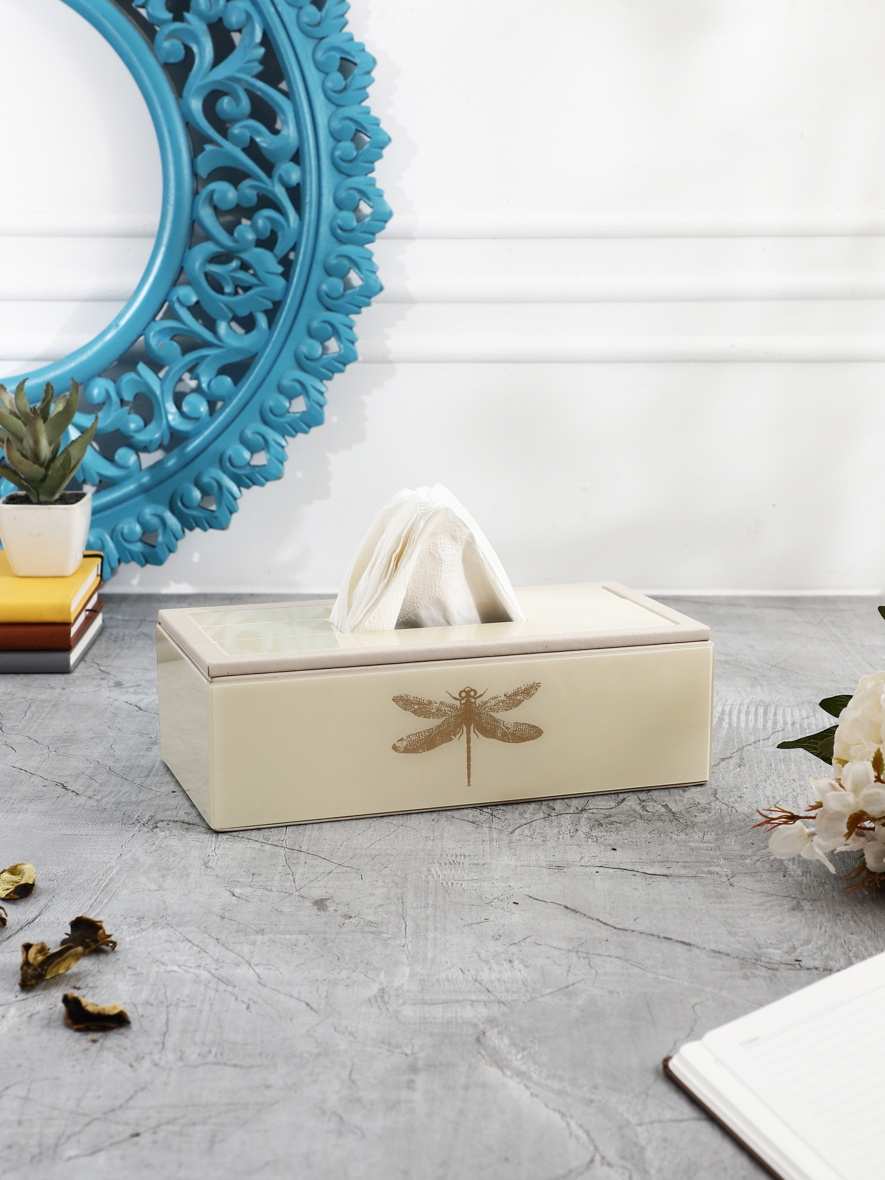 Azalea Dragonfly Tissue Box
