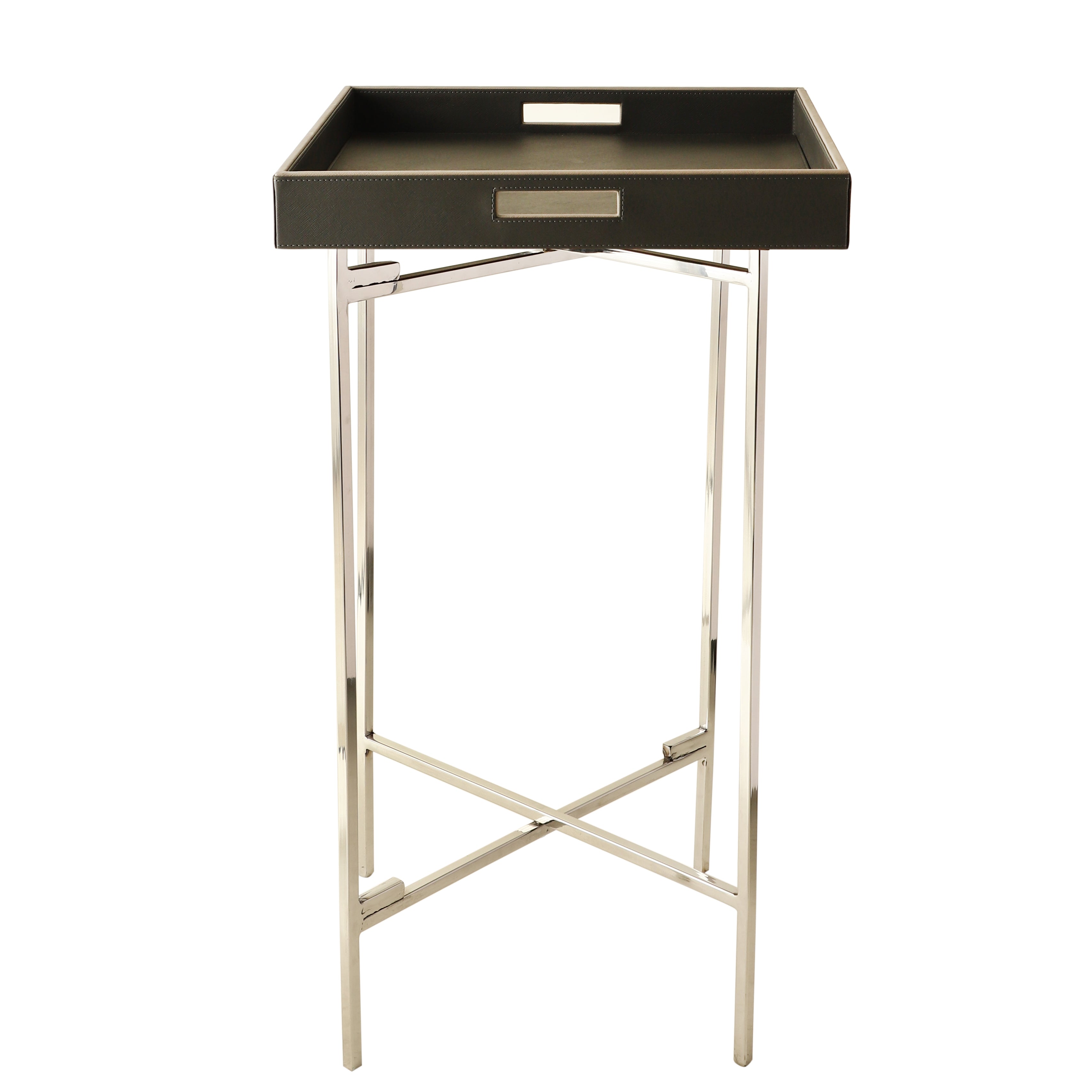 Florence Grey & Nickel Butler Tray Table