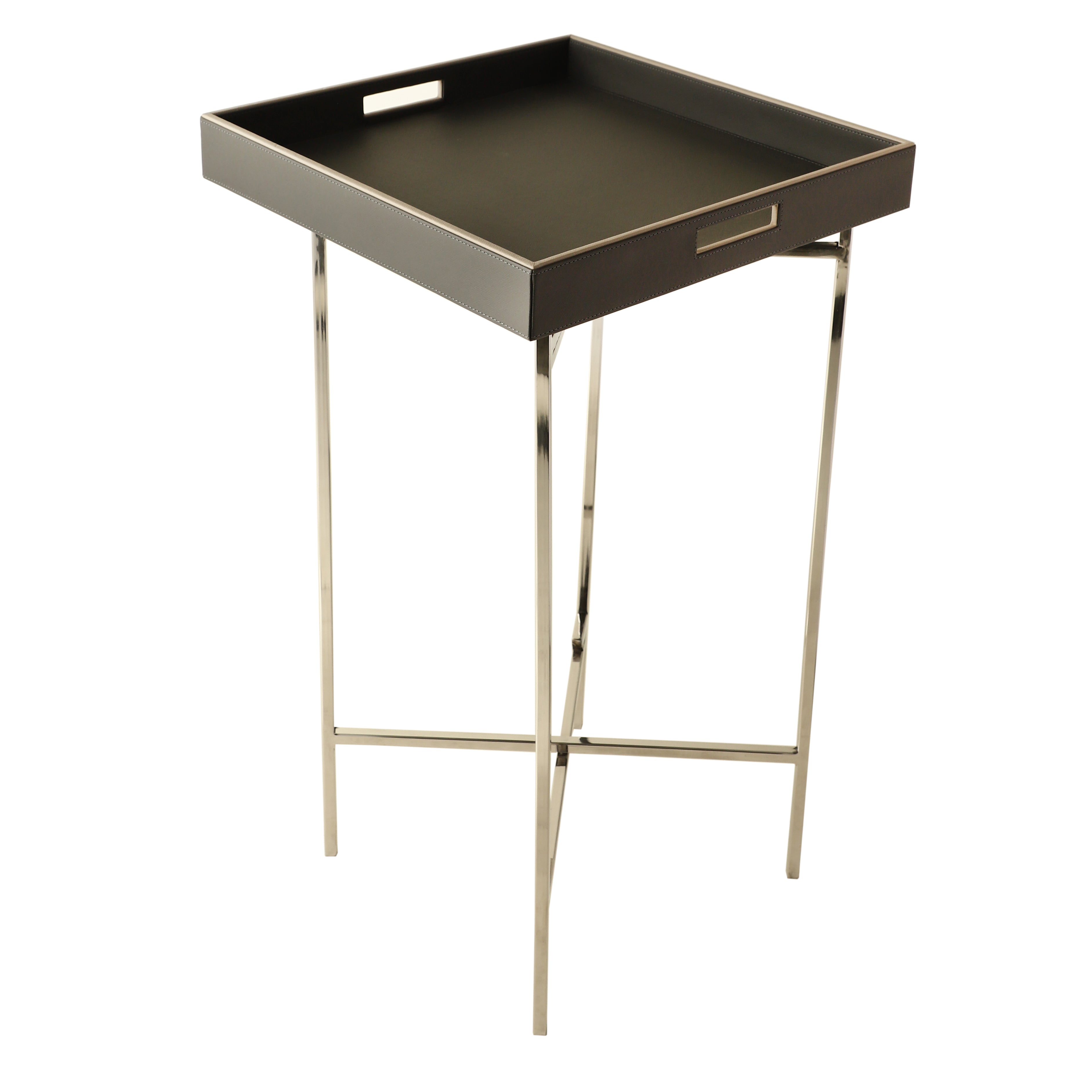 Florence Grey & Nickel Butler Tray Table