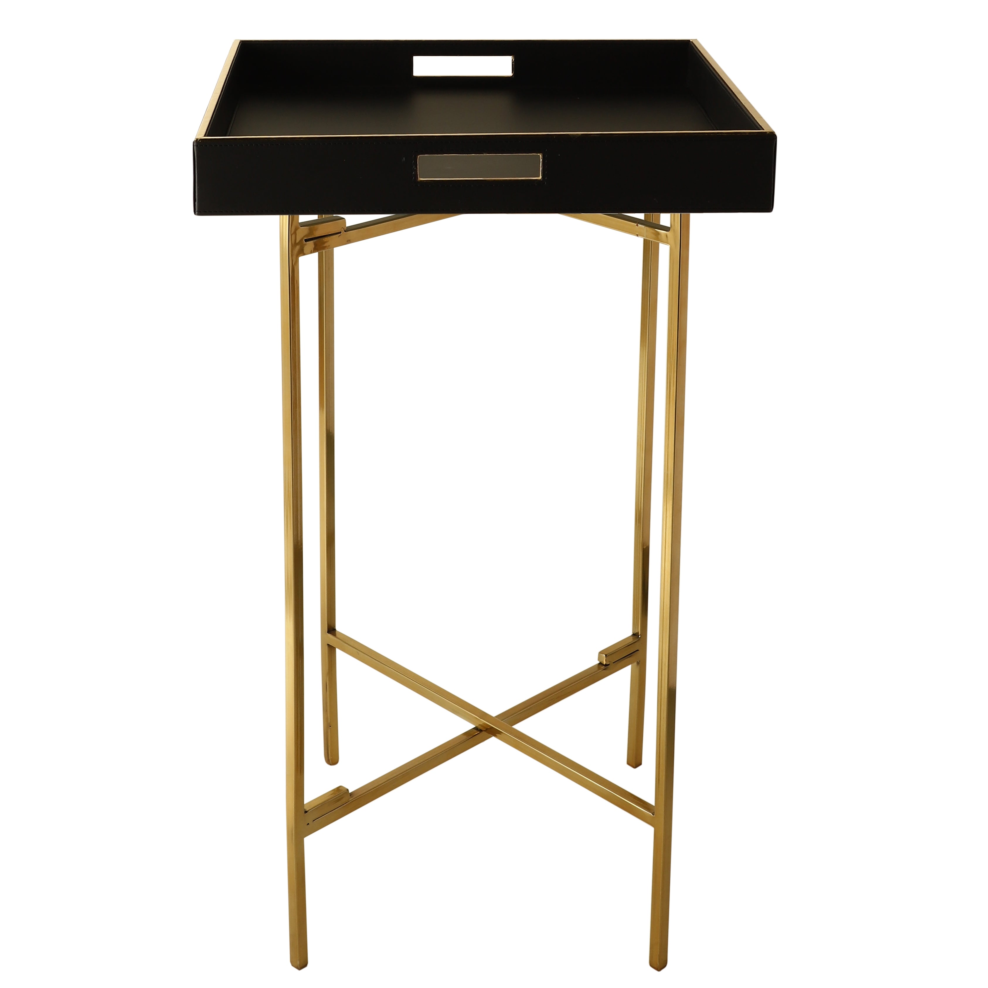 Charlotte Black & Gold Butler Tray Table