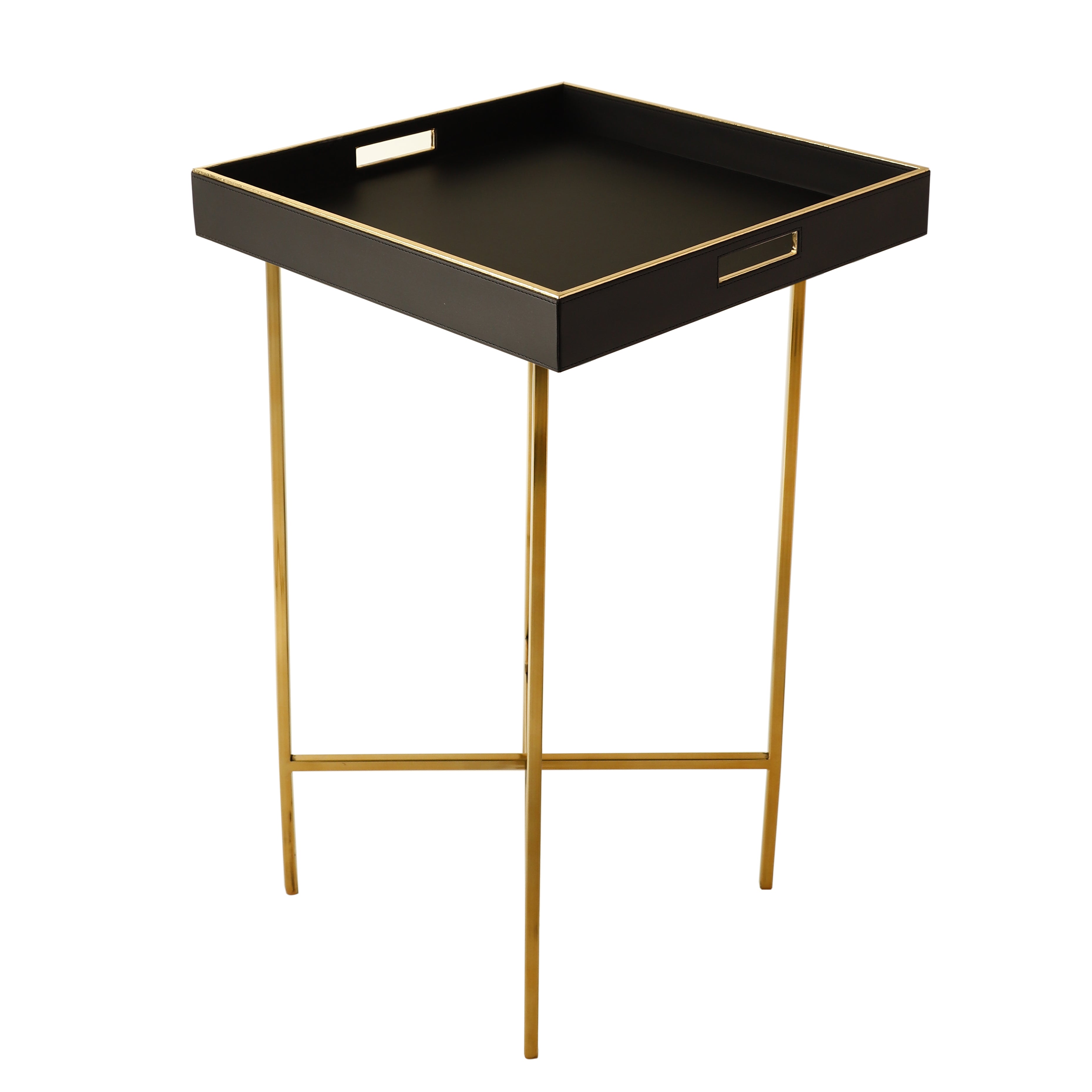 Charlotte Black & Gold Butler Tray Table
