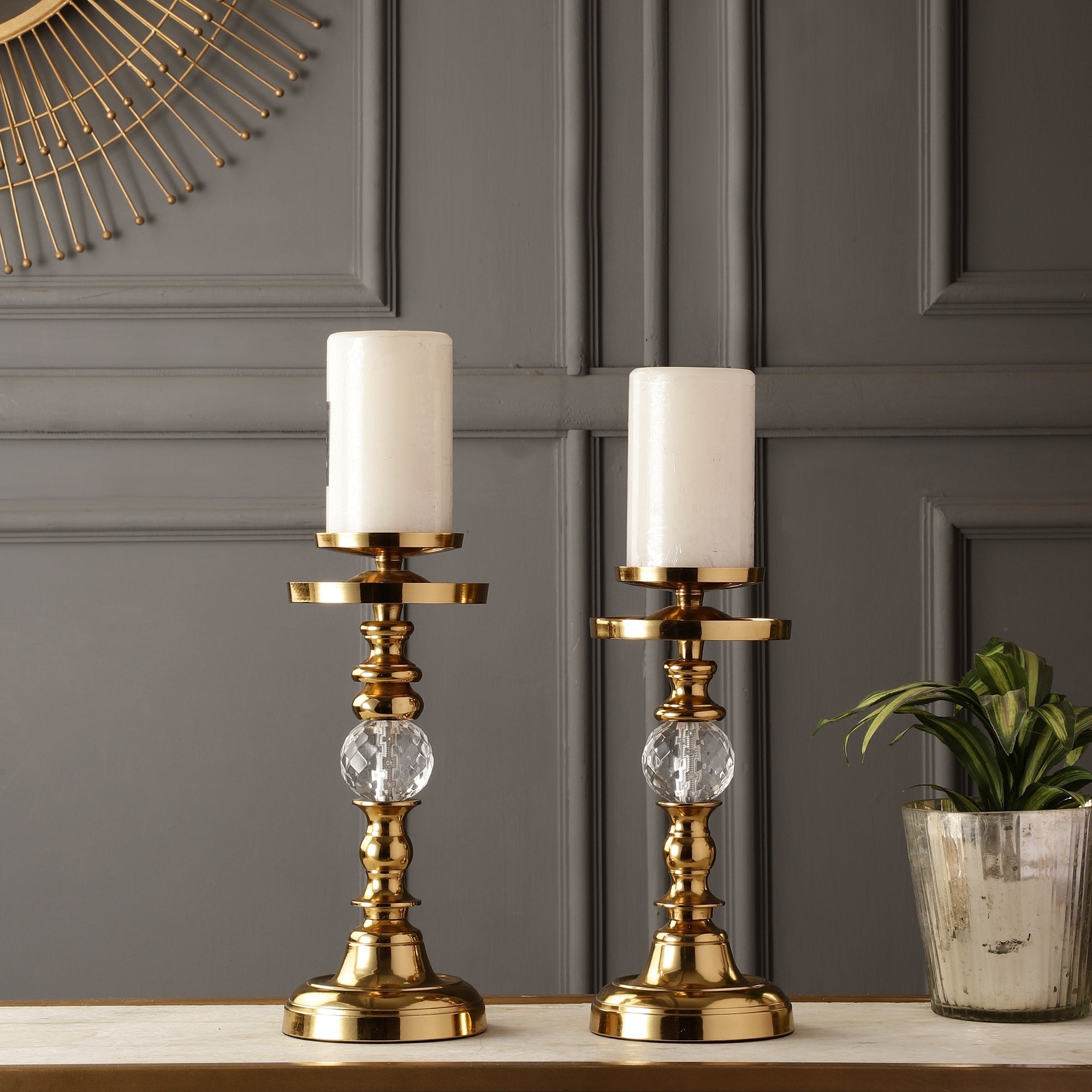 Berlin Gold Candleholder Set of 2