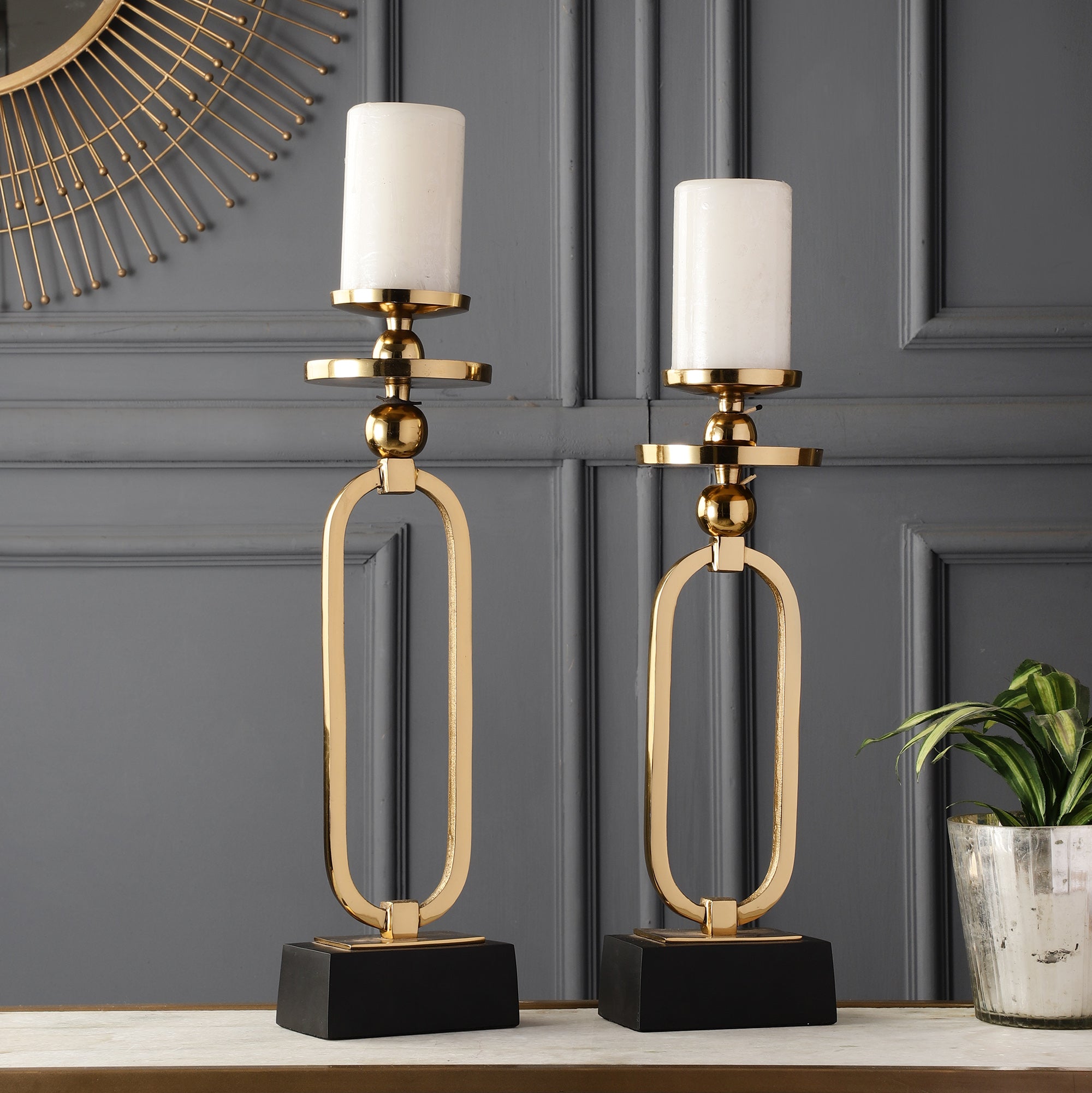 Celeste Gold Candleholder Set of 2