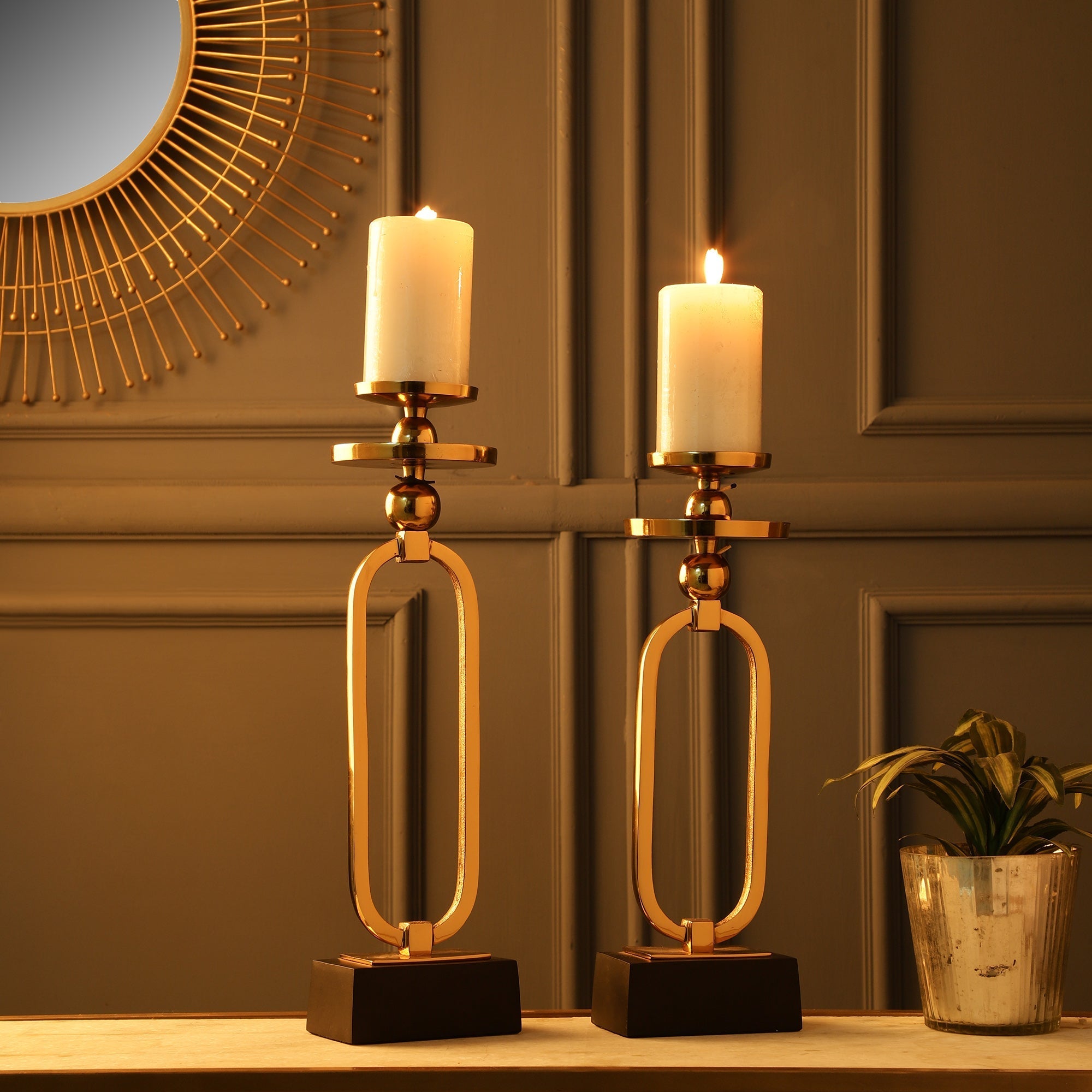 Celeste Gold Candleholder Set of 2