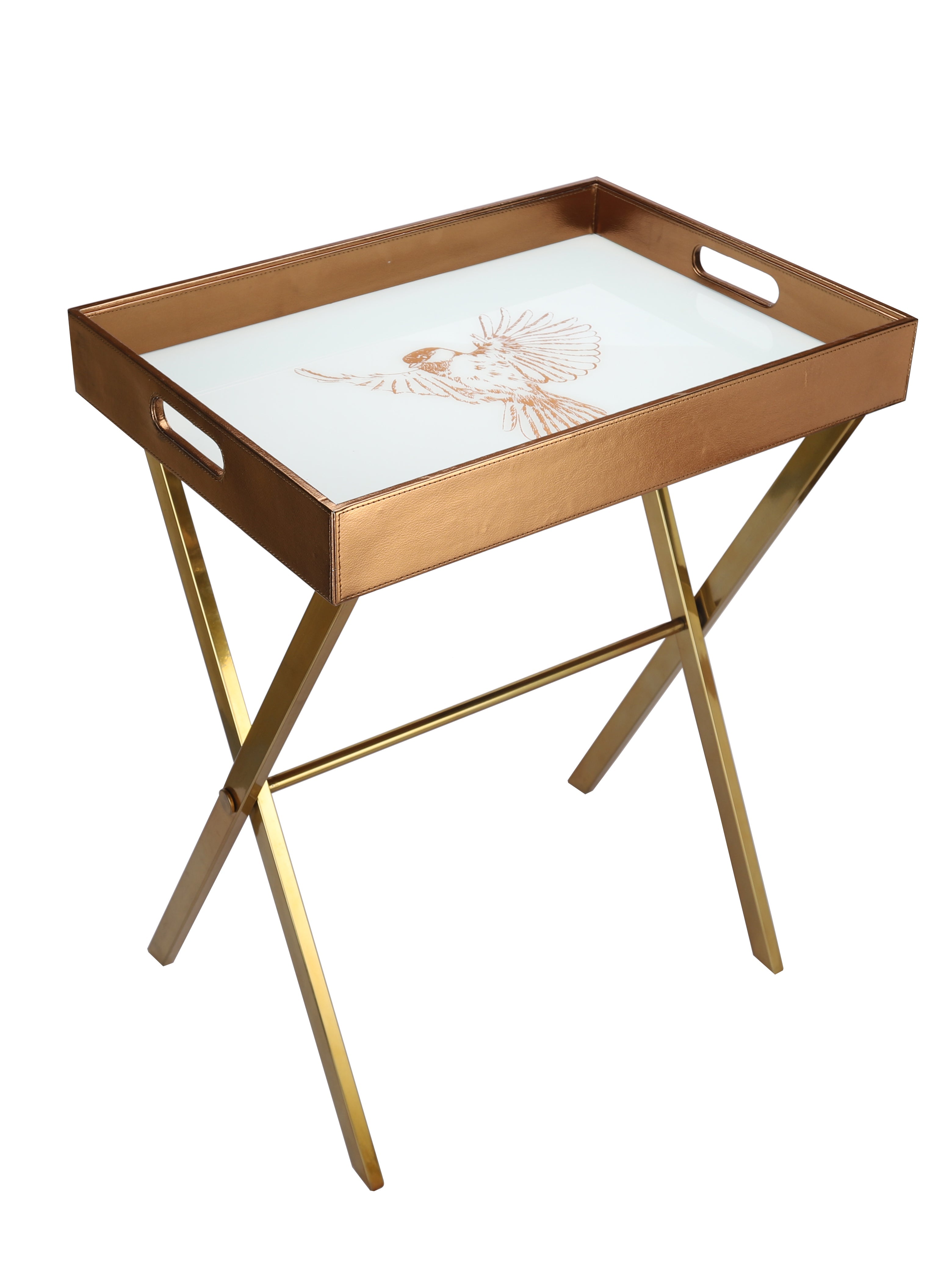 Eviana Bird Gold Butler Tray Table