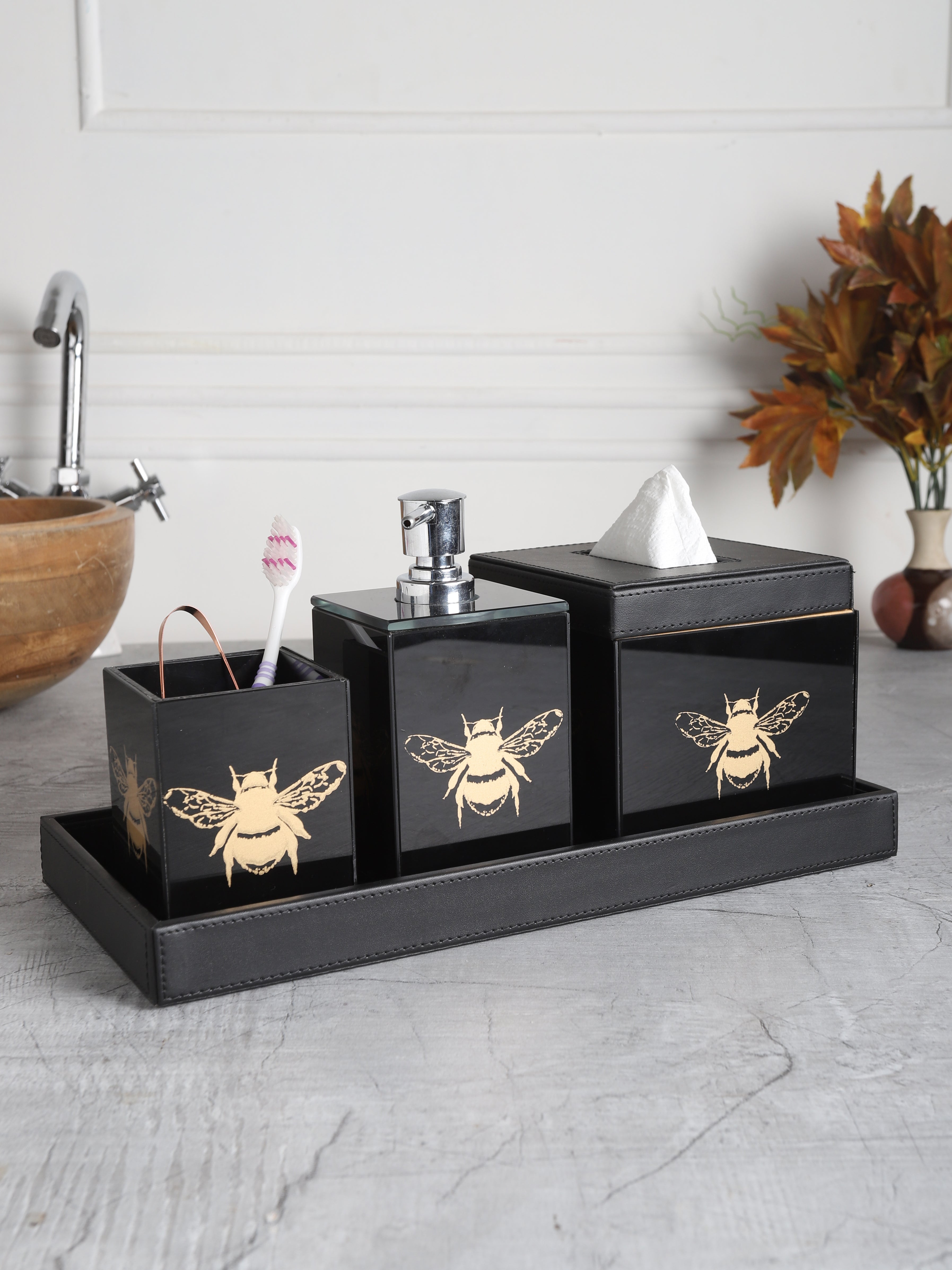 Aster Bumble Bee Bathroom Set