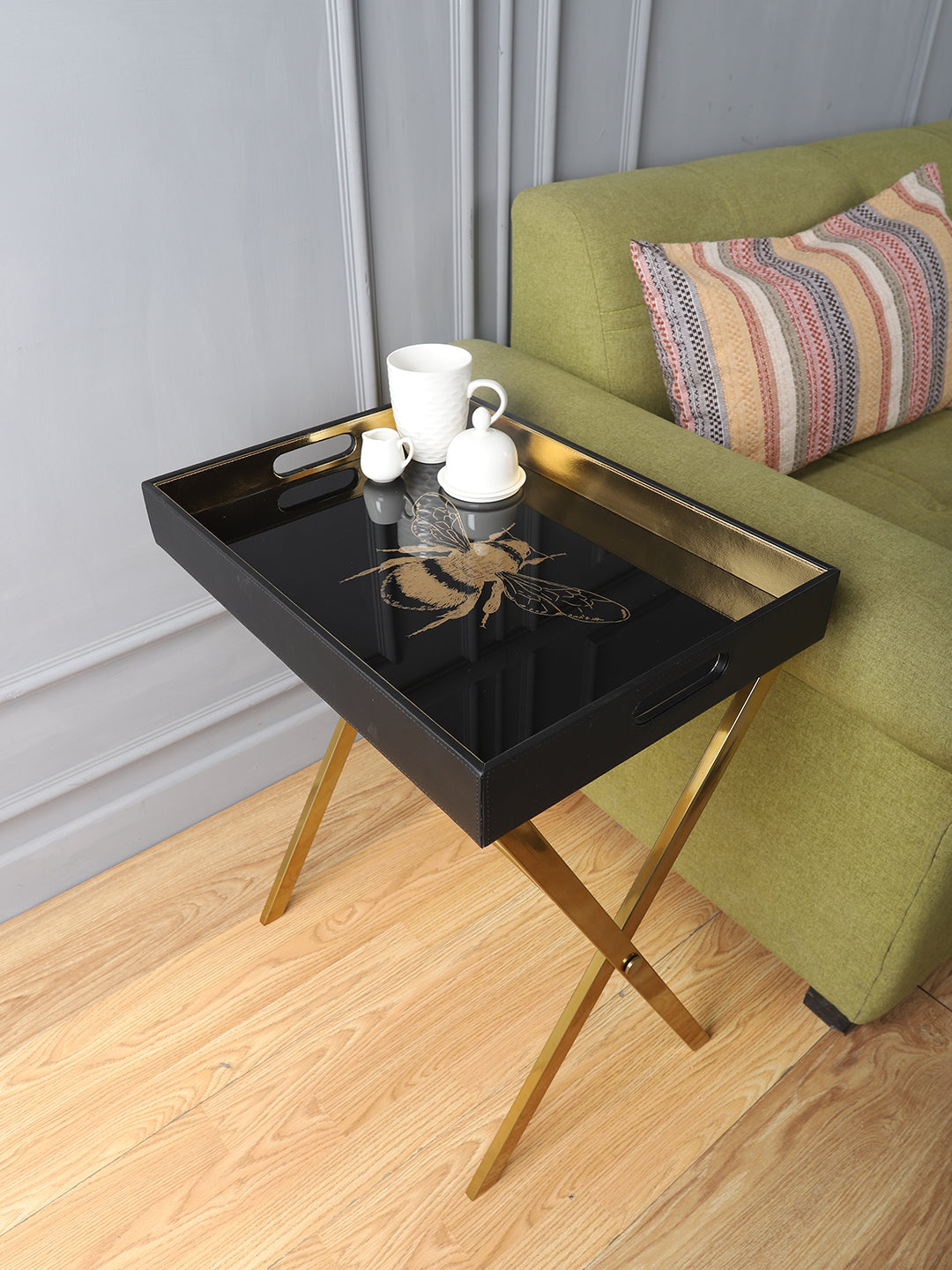 Aster Bumble Bee Gold Butler Tray Table