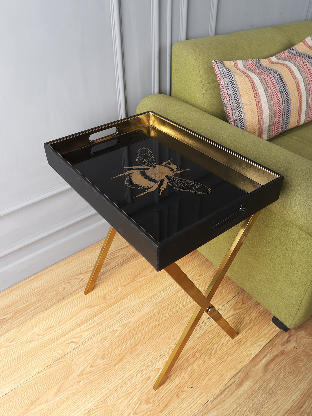 Aster Bumble Bee Gold Butler Tray Table