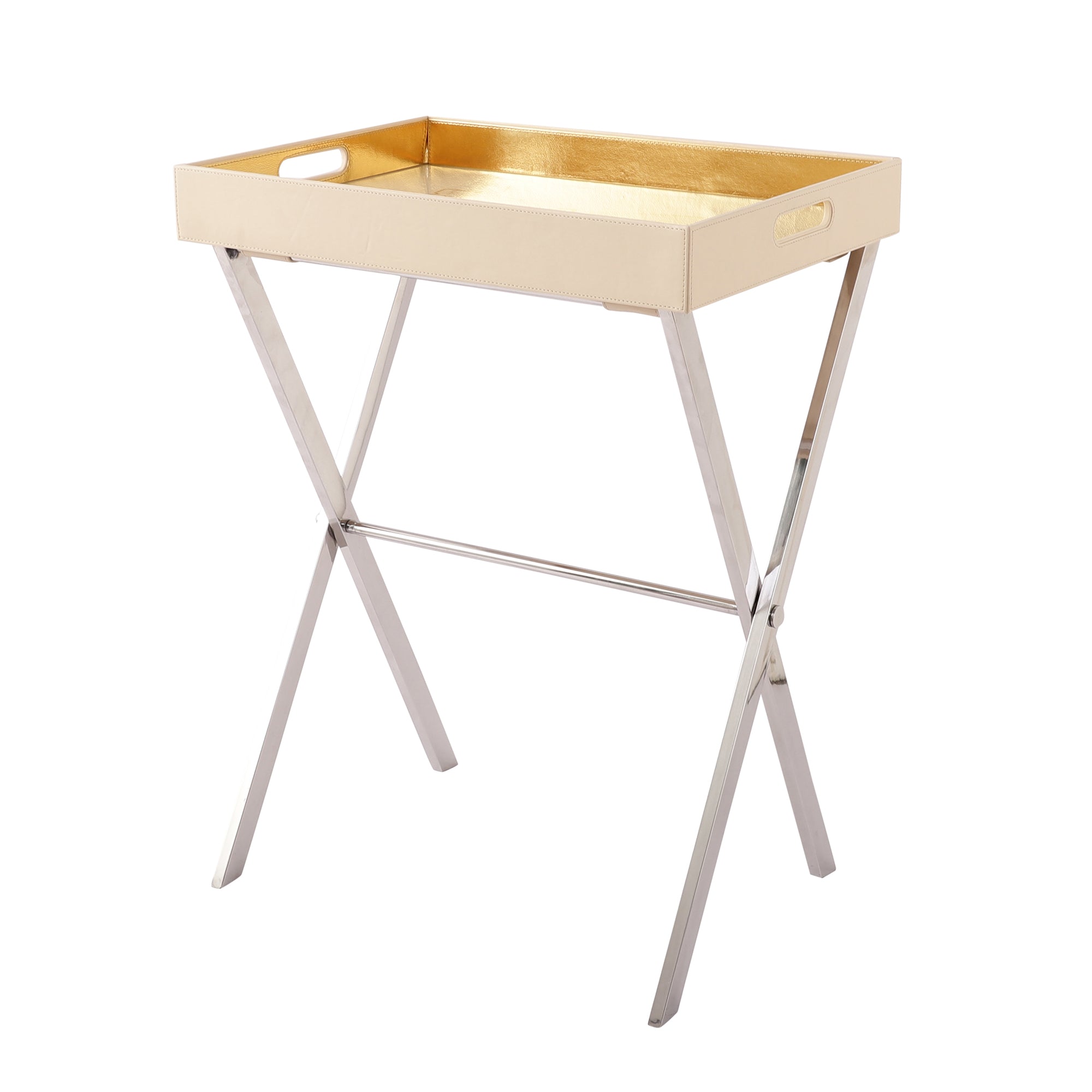 Zahara Butterfly Cream Butler Tray Table