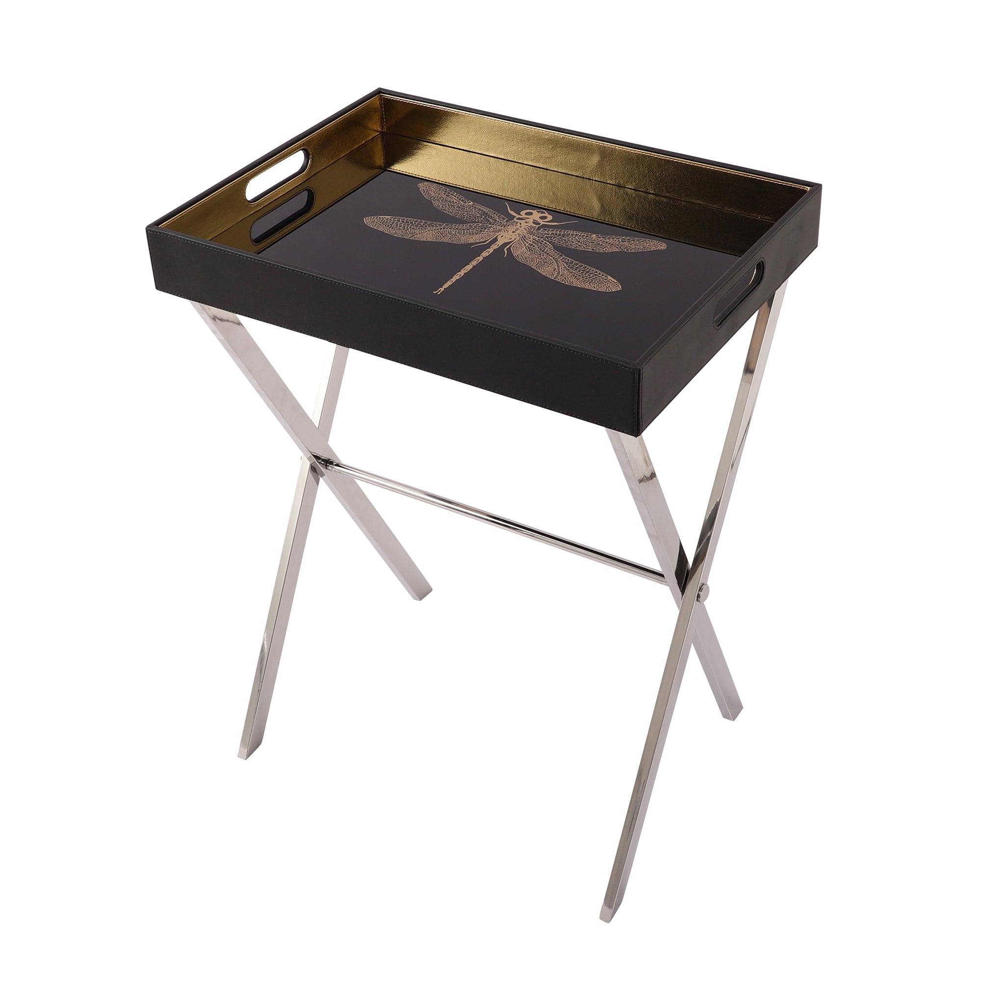 Azalea Dragonfly Black Butler Tray Table