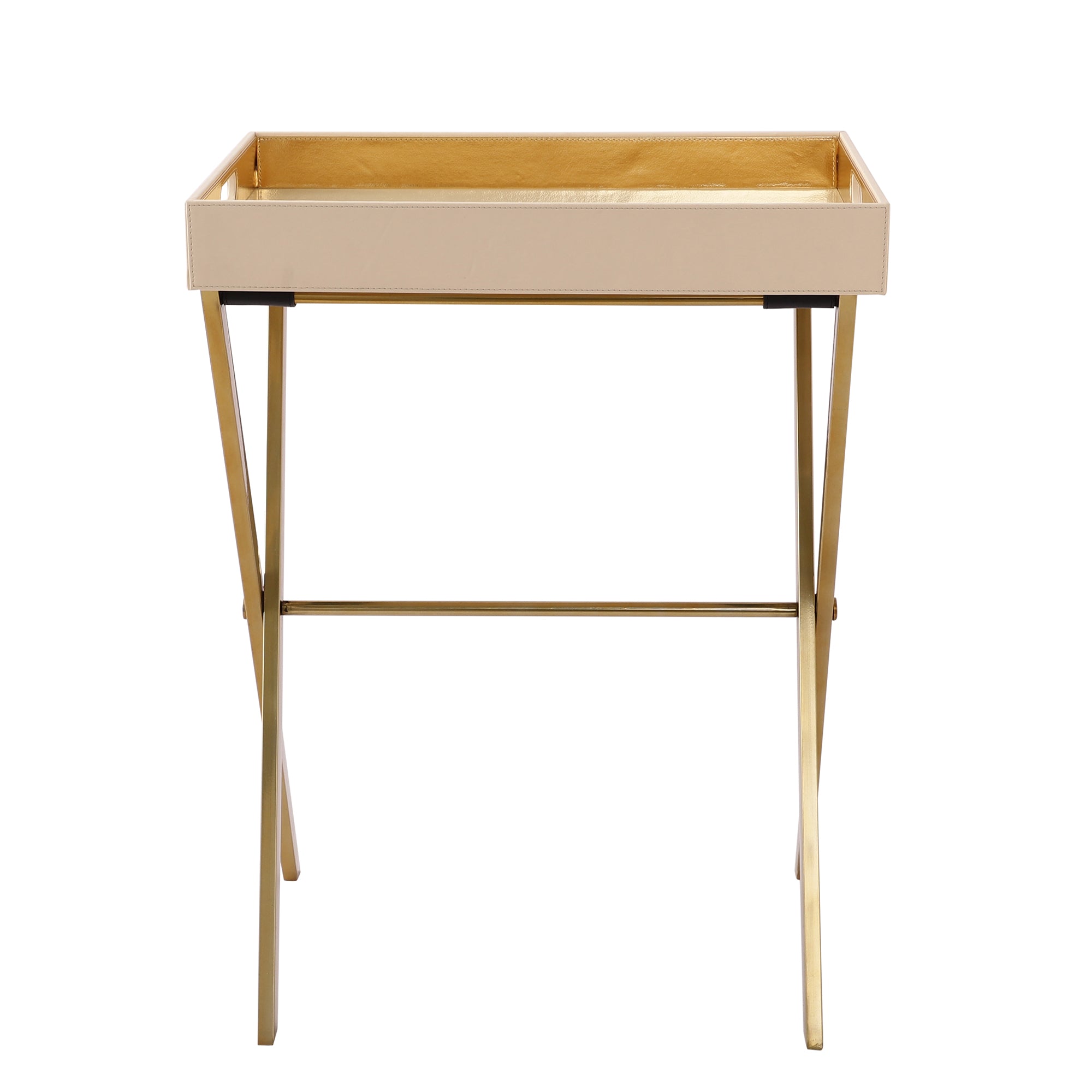 Zahara Butterfly Cream & Gold Butler Tray Table