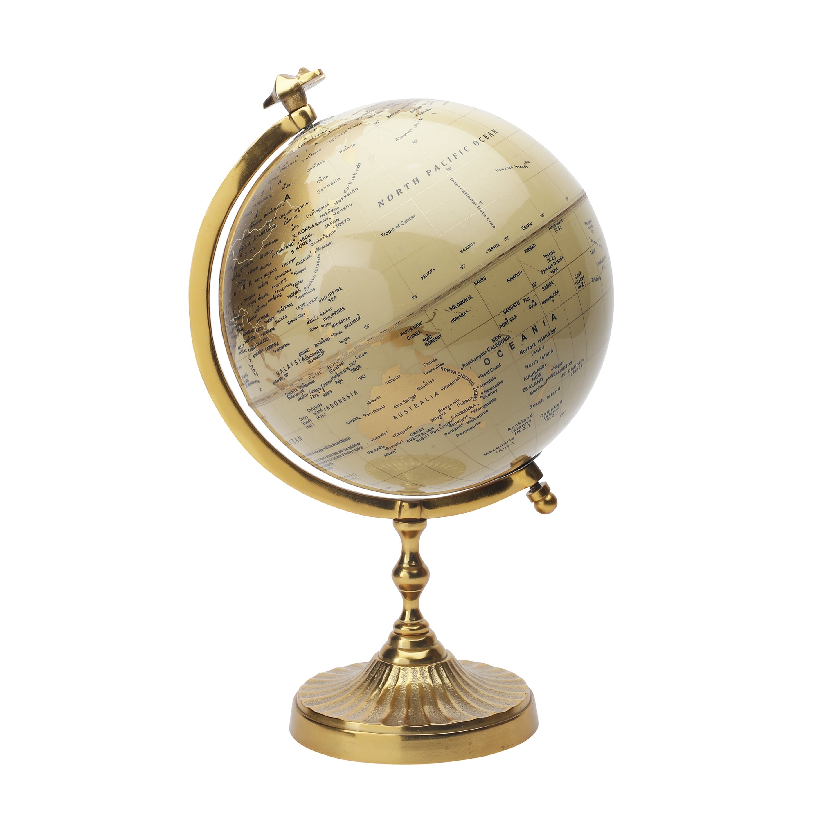 Glasgow Textured Gold Globe w/Aeroplane Top