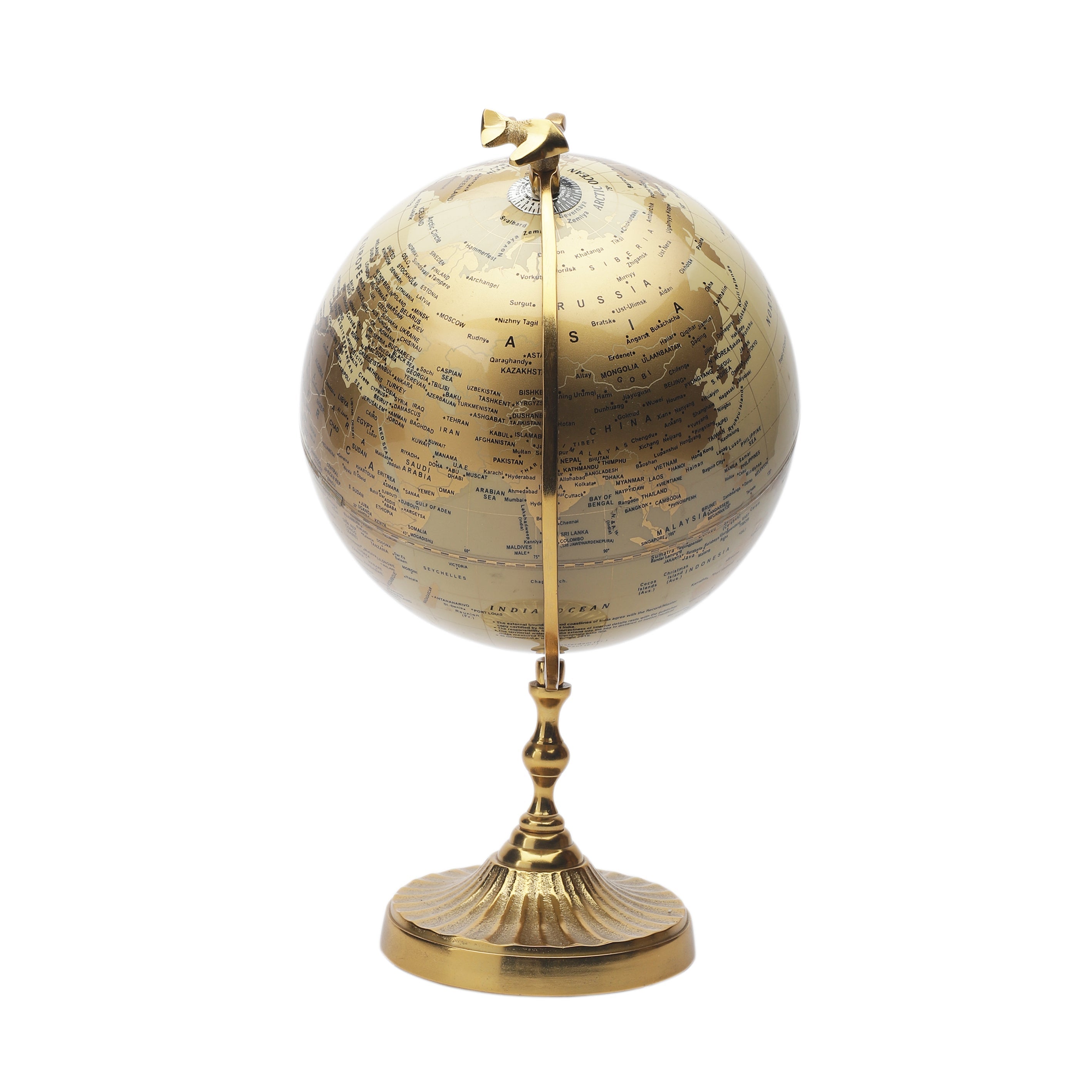 Glasgow Textured Gold Globe w/Aeroplane Top