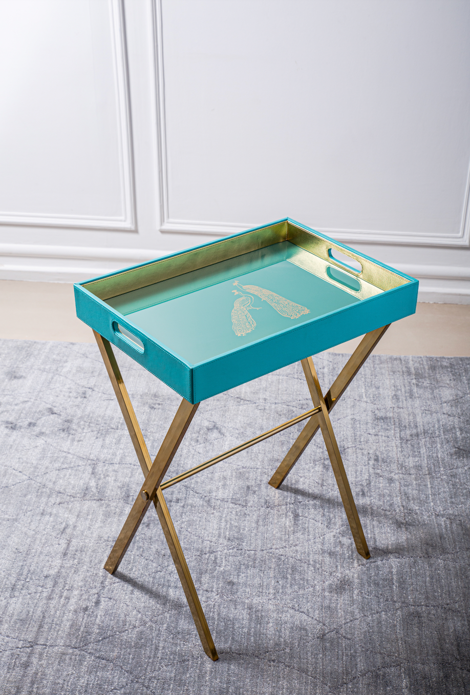 Bailey Peacock Gold Butler Tray Table