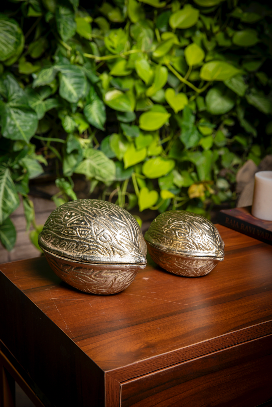 Walnut Shape Platters Set of 2