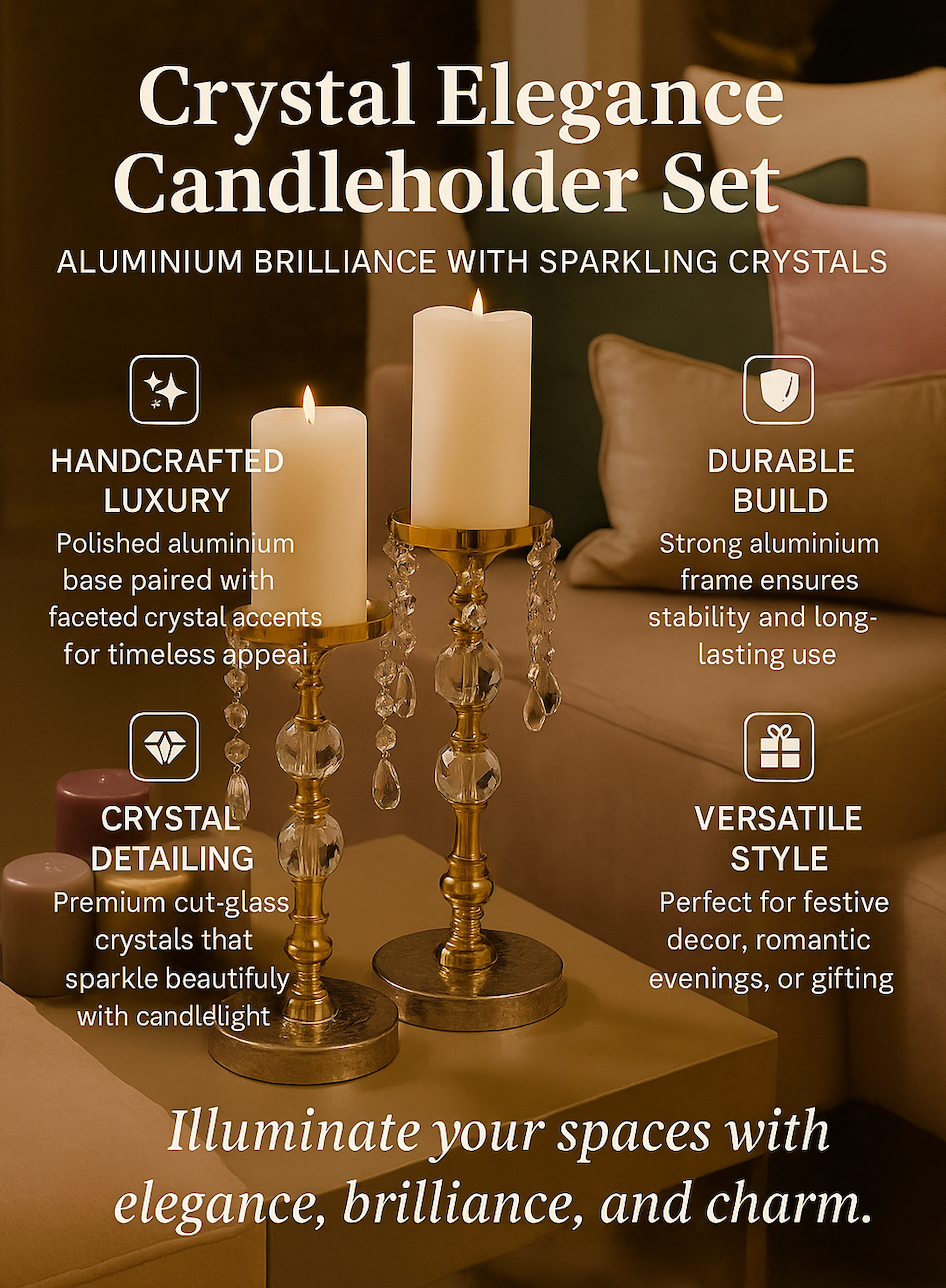 Noori Crystal Drop Candle Holder