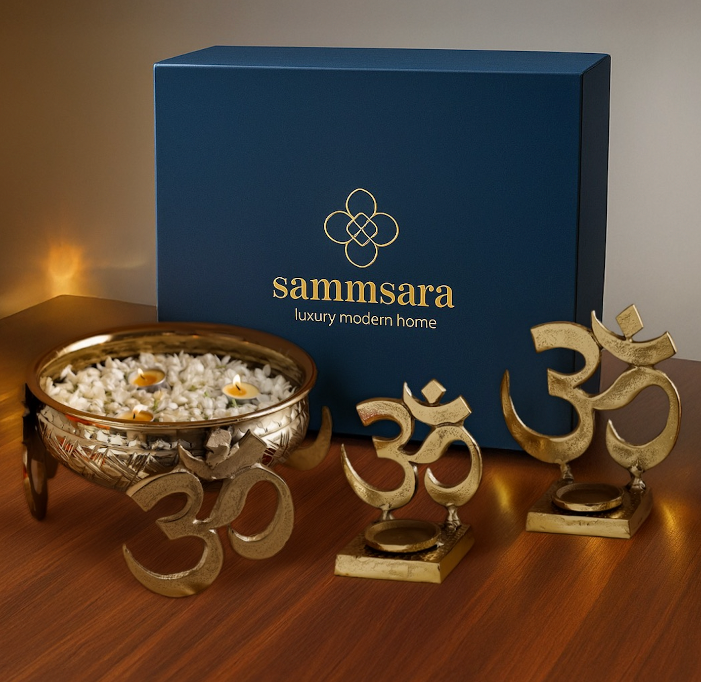 Divine Om Urli & Candleholder Gift Set