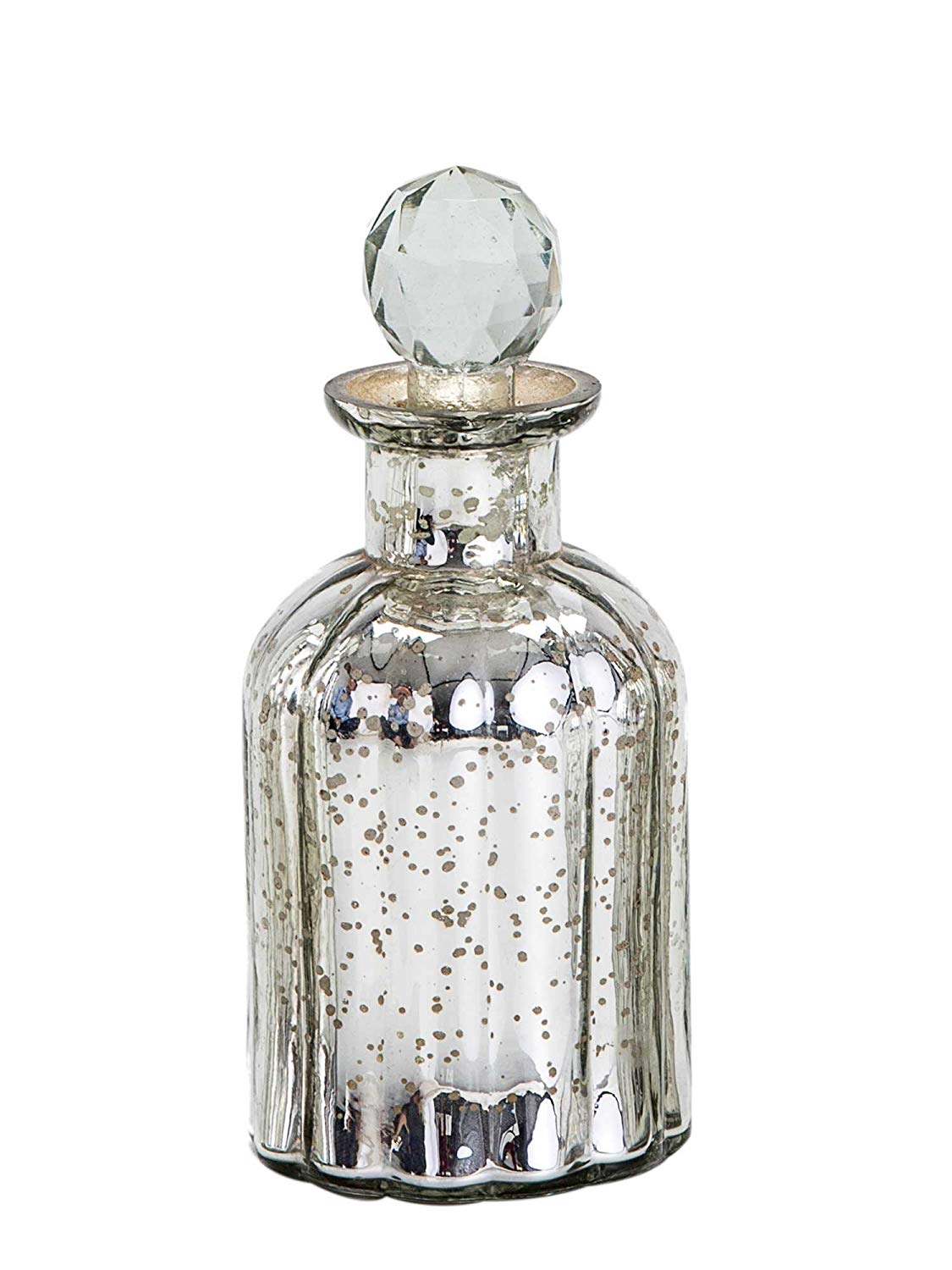 Trinity Silver glass decorative bottle Medium