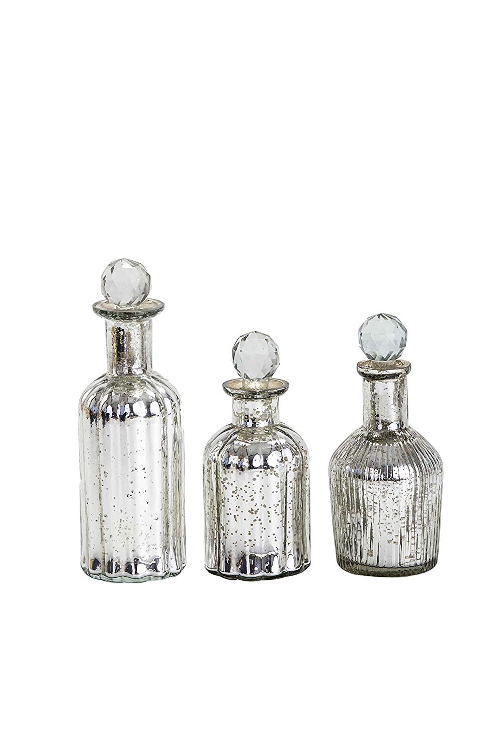 Trinity Silver glass decorative bottle Medium