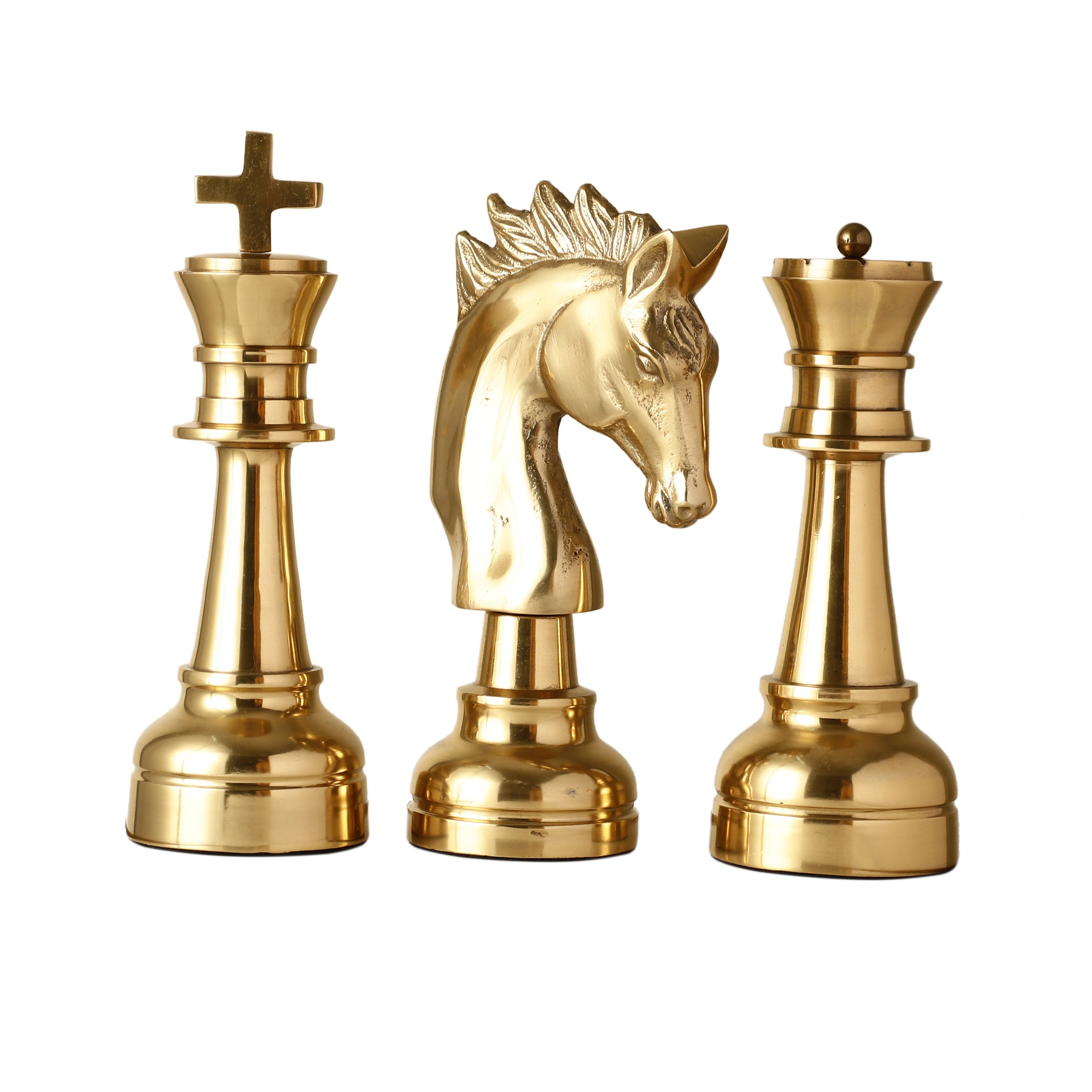 Oversized Chess Decorative Gold Accent Set of 3