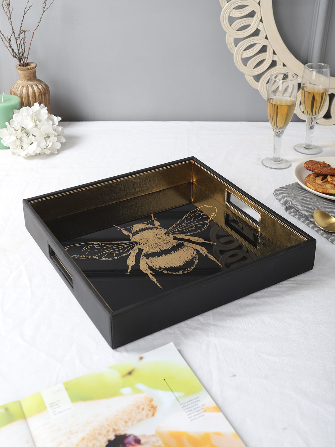 Aster Bumble Bee Square Tray