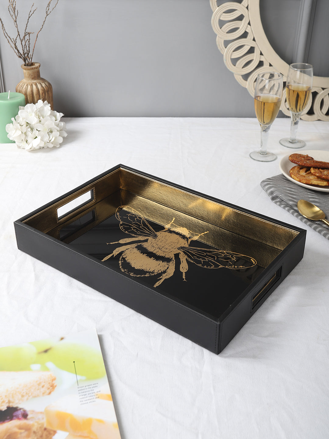 Aster Bumble Bee Rectangle Tray
