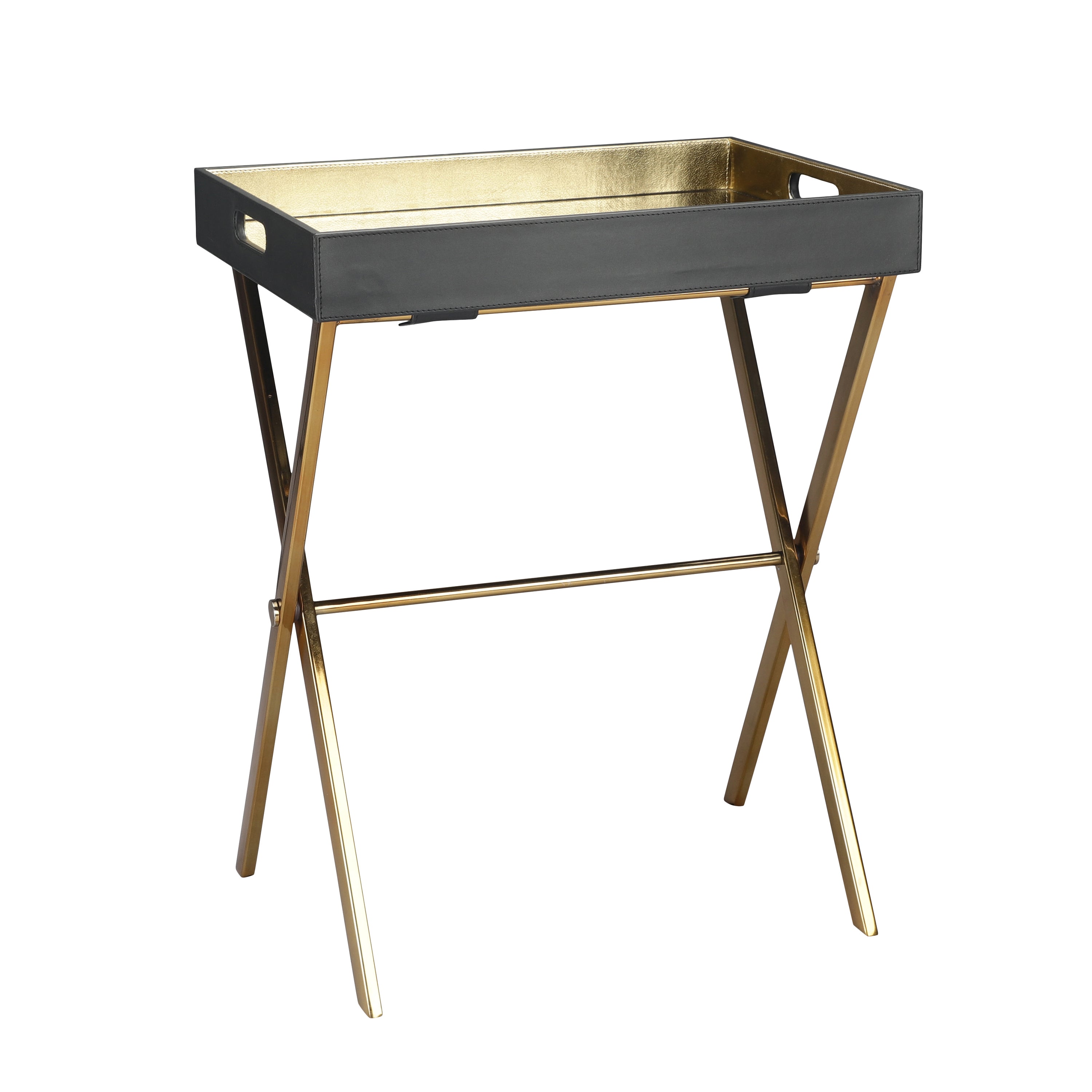 Zahara Butterfly Gold Butler Tray Table