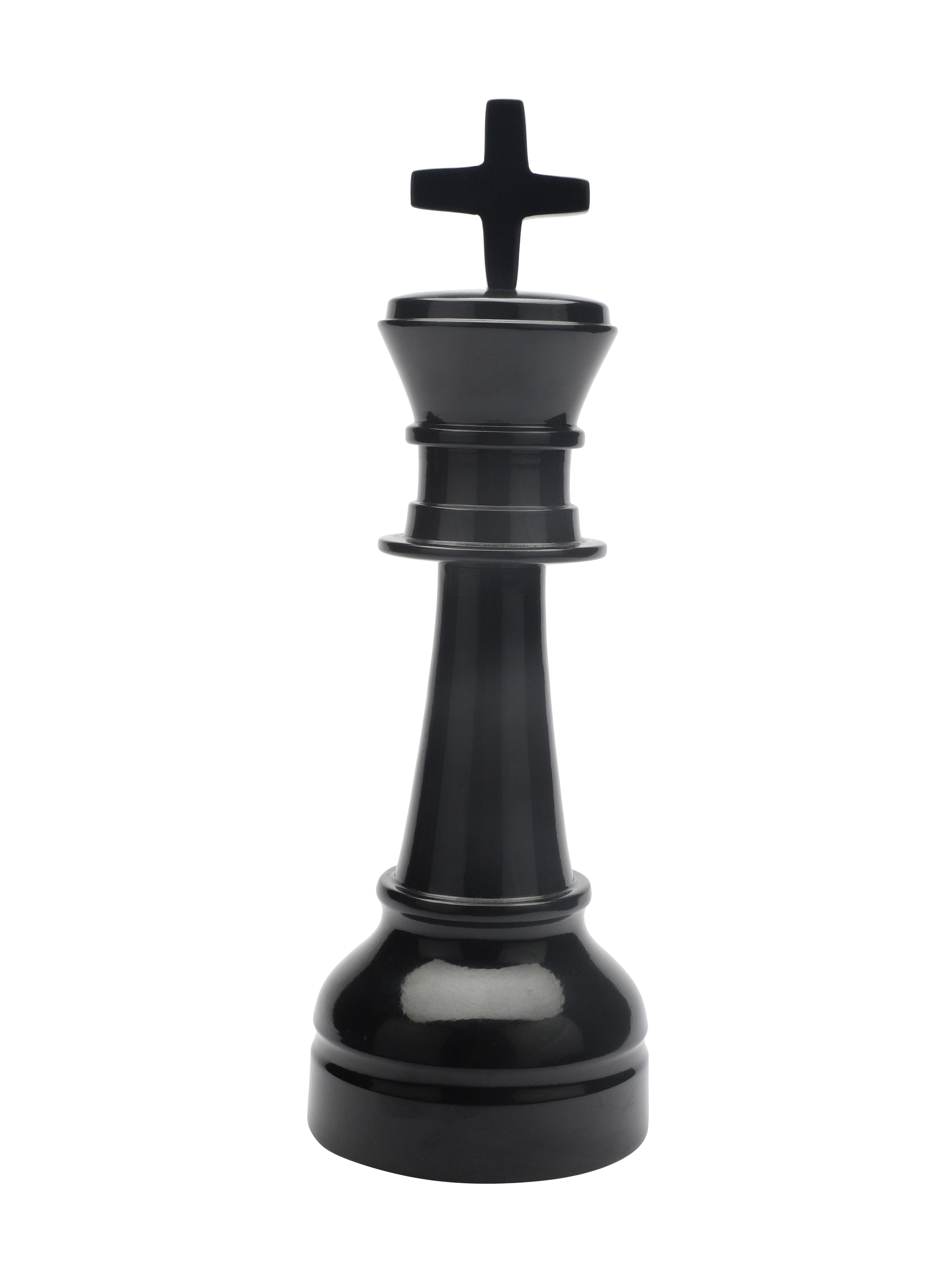 Oversized King Chess Glossy Black Decorative Accent