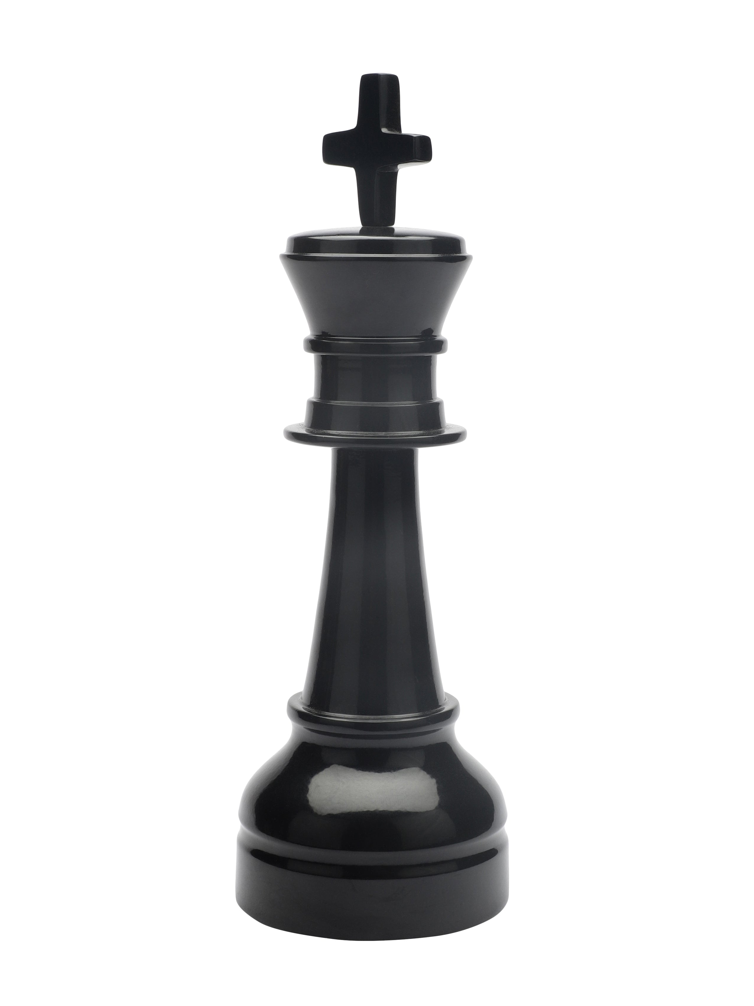 Oversized King Chess Glossy Black Decorative Accent
