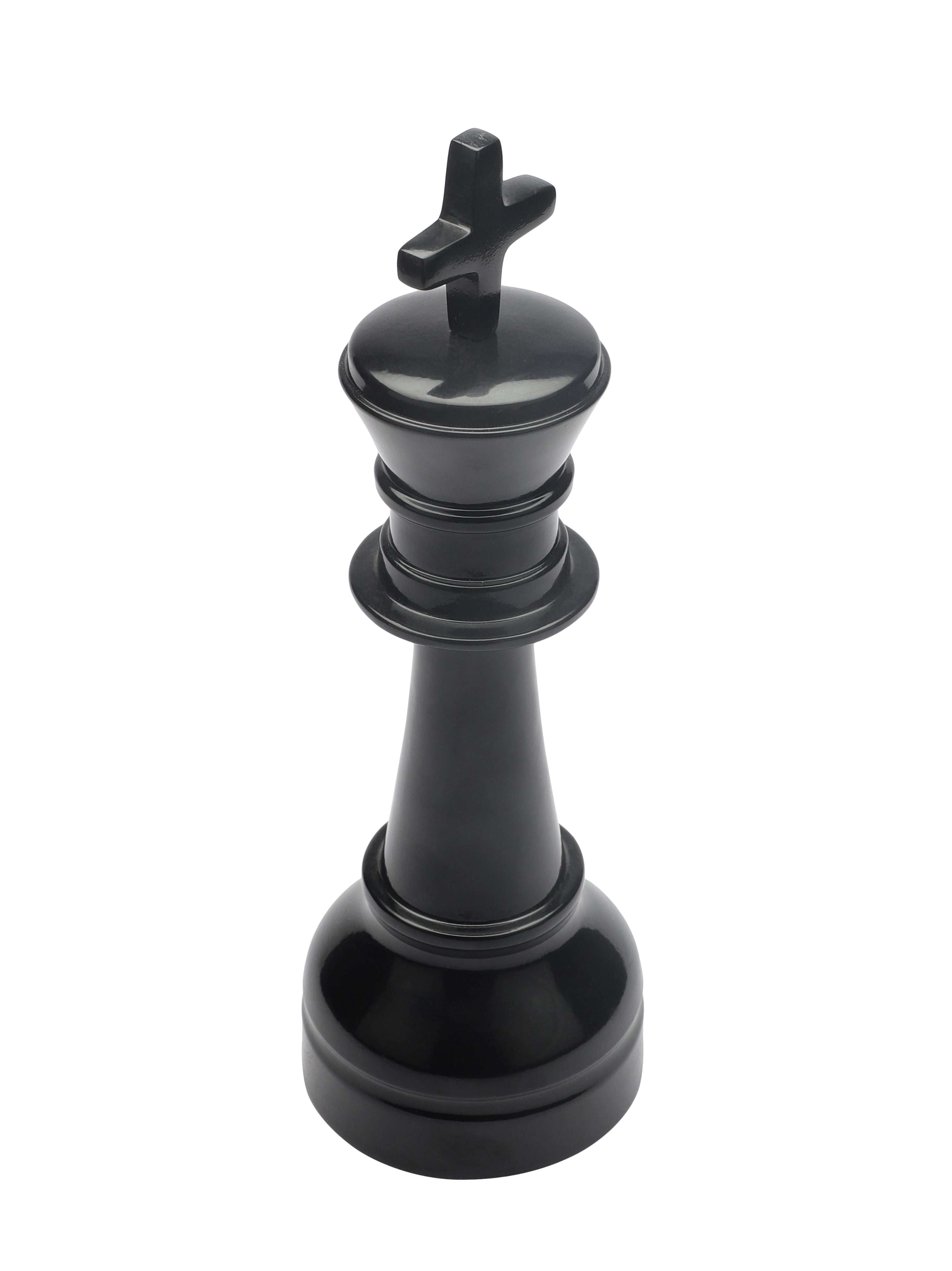 Oversized King Chess Glossy Black Decorative Accent