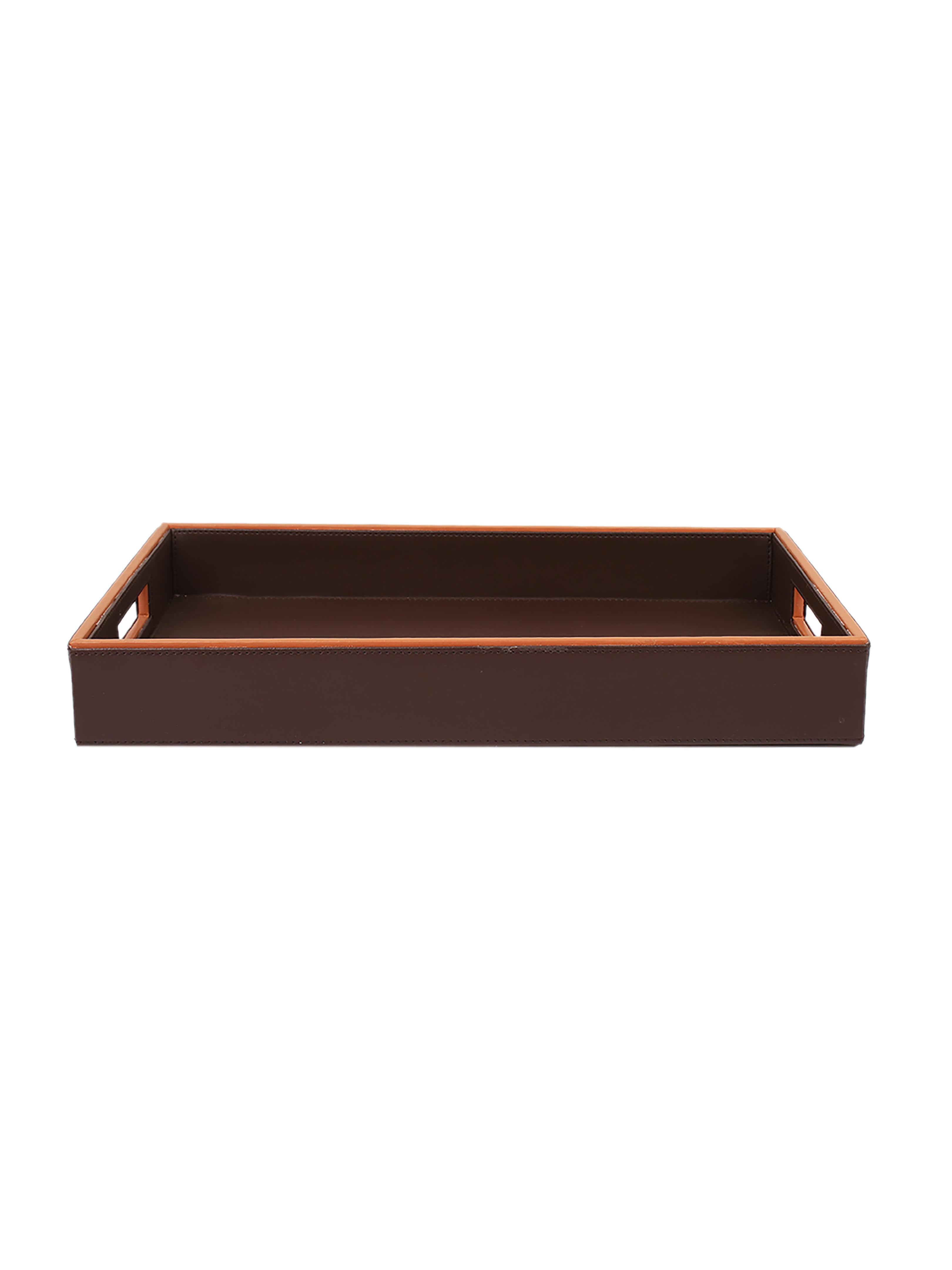 Morgan Brown & Tan Leatherite Tray