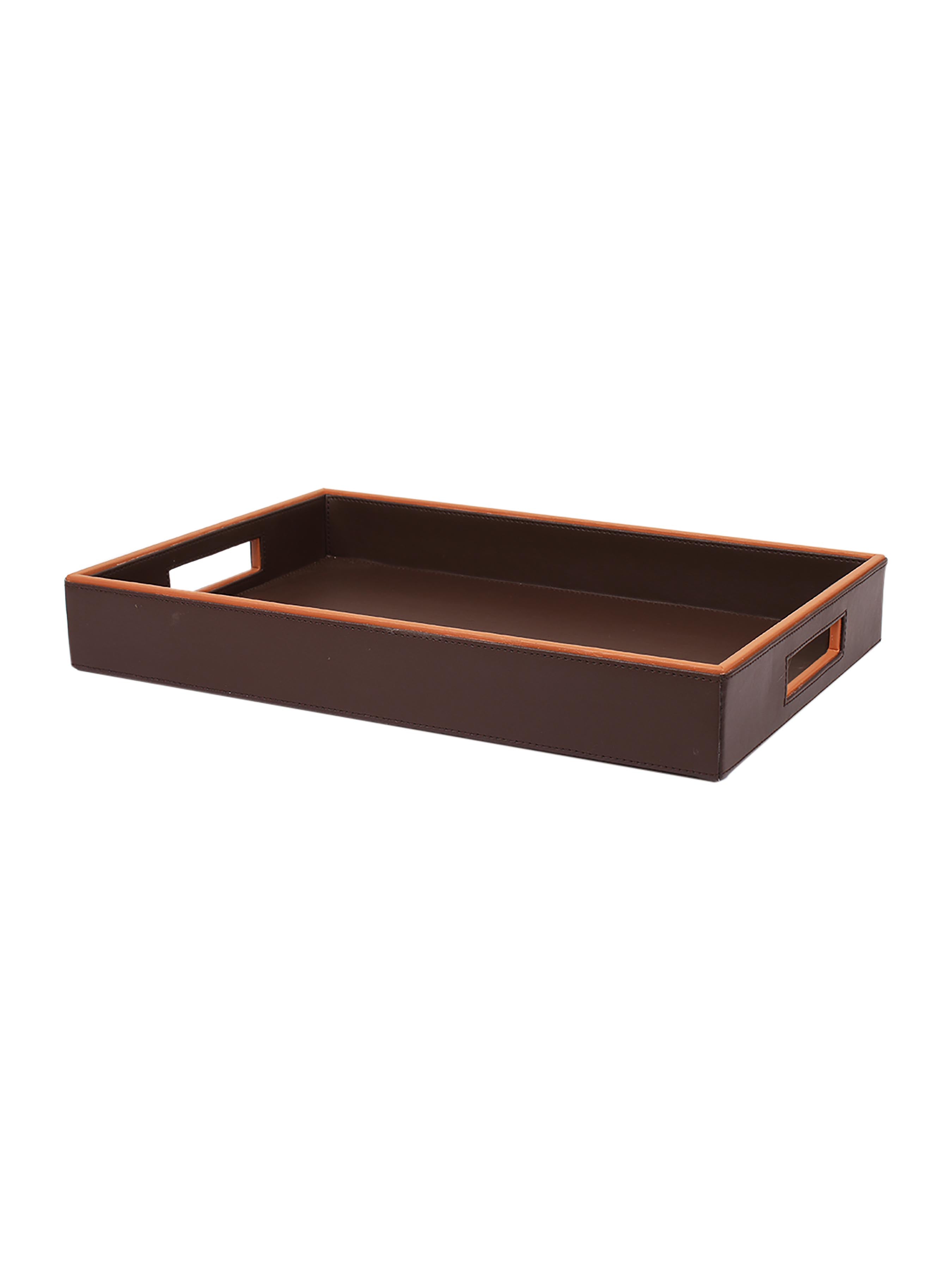 Morgan Brown & Tan Leatherite Tray
