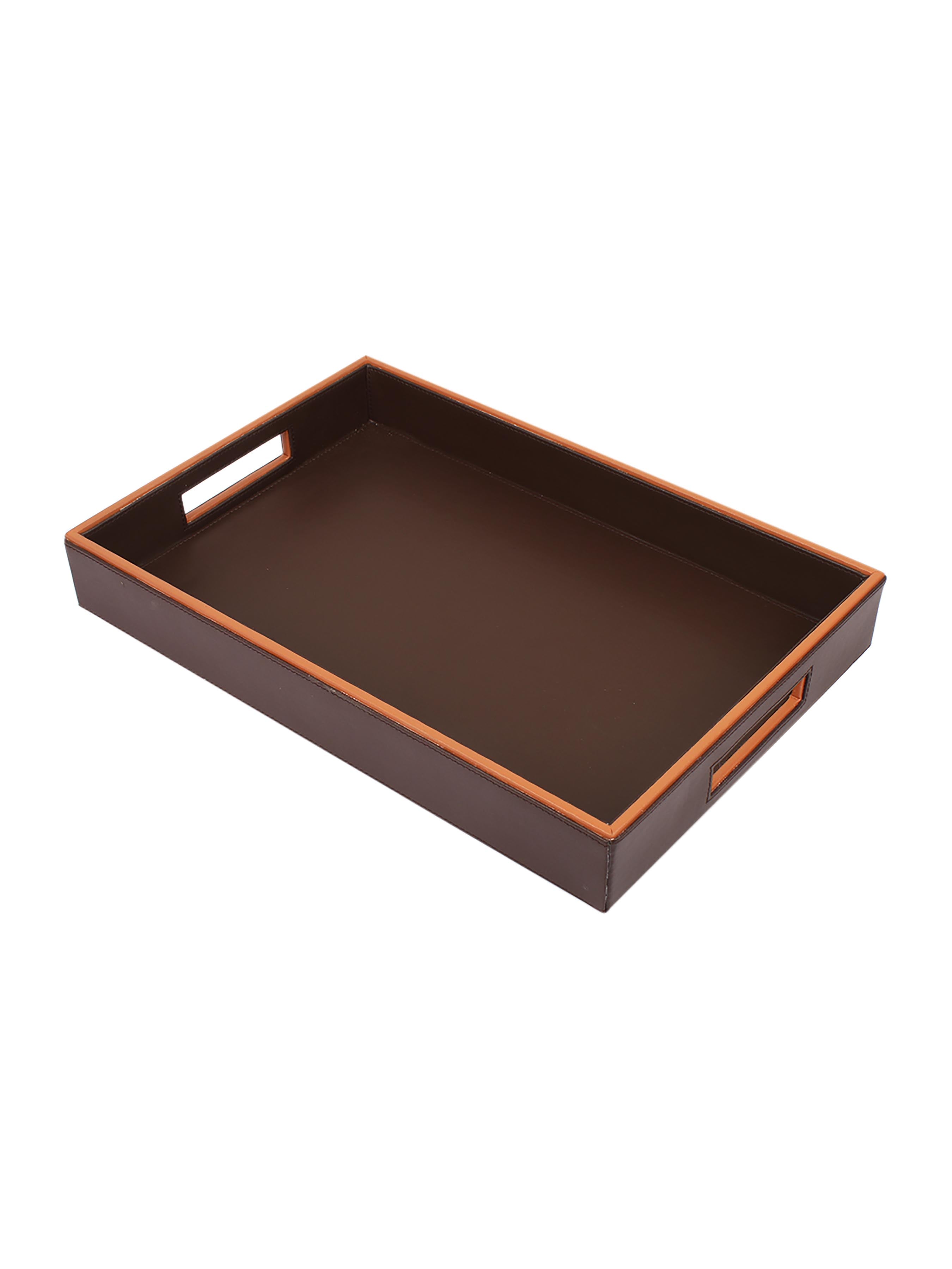 Morgan Brown & Tan Leatherite Tray